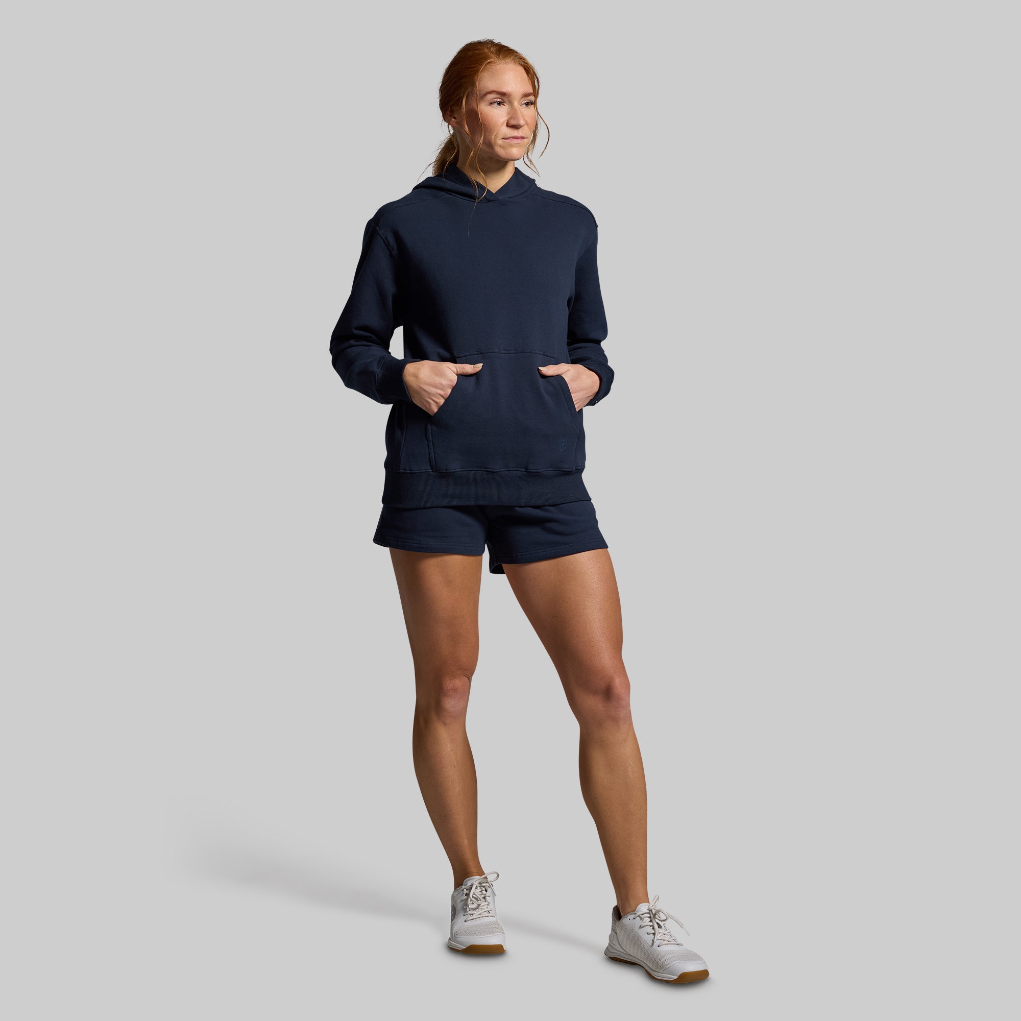Best Women's Running Shorts BP Navy - High Waist Athletic Shorts for Workout, Yoga & Gym - Lightweight & Breathable Quick-Dry Fabric