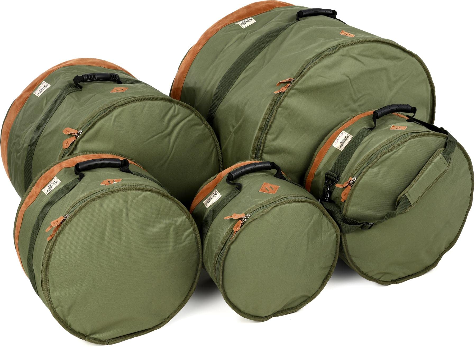 Tama Powerpad Designer 5-Piece Drum Bag Set - Moss Green | Premium Drum Protection for Musicians | Perfect for Gigging, Travel & Storage