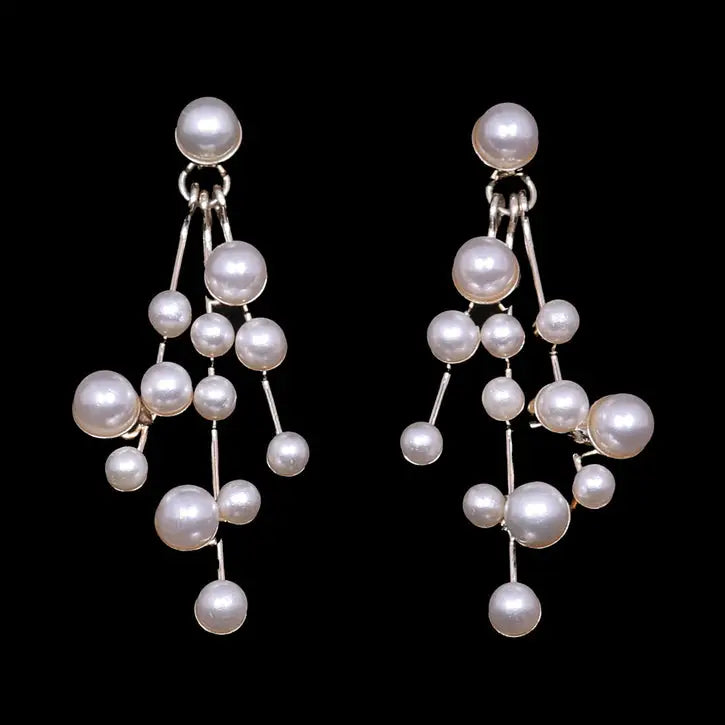 E2165 Bridal Pearl Earrings – Elegant Wedding Jewelry for Brides, Bridesmaids & Formal Events | Perfect for Weddings, Prom & Special Occasions