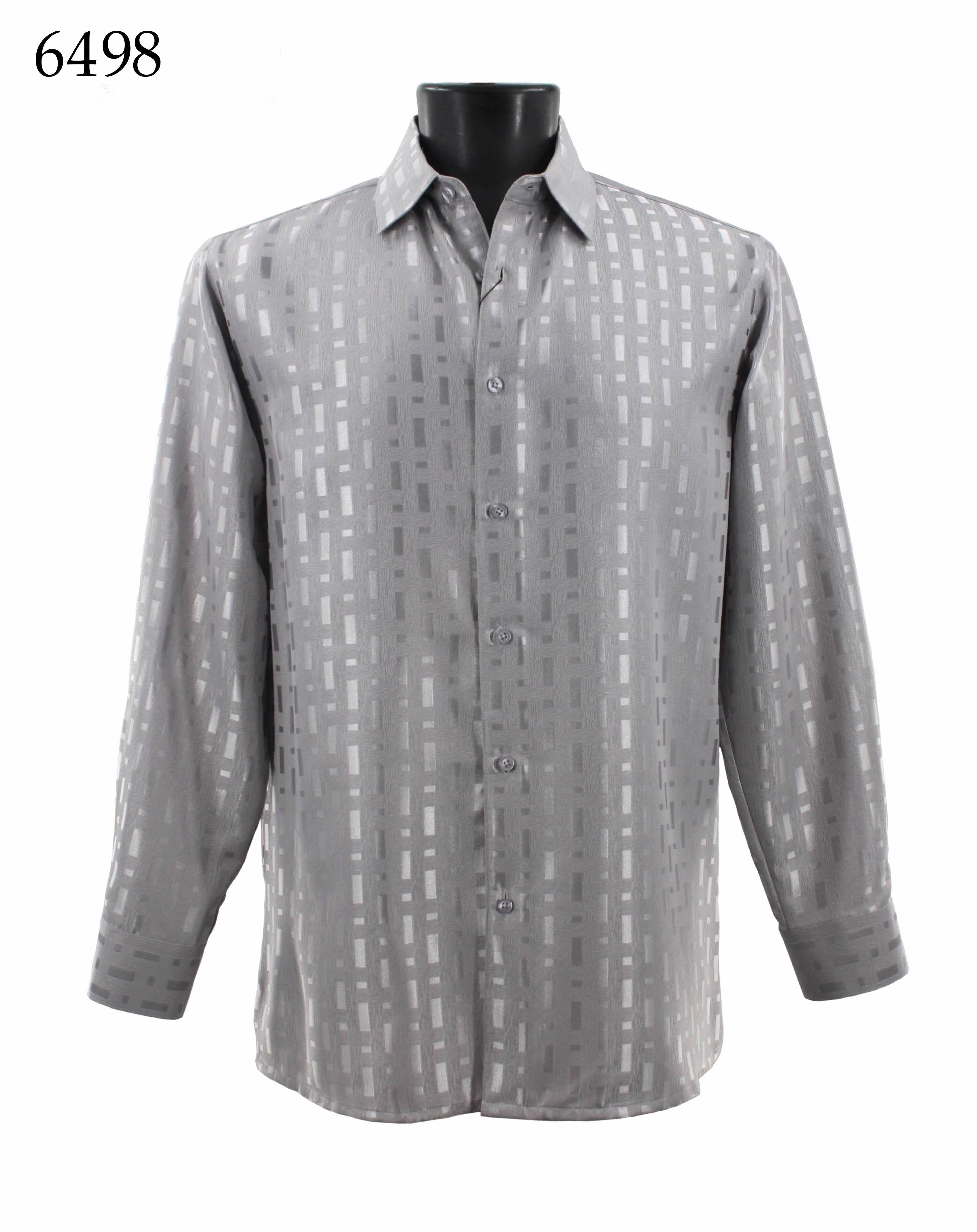 Bassiri Men's Long Sleeve Casual Shirt 6498 - Comfortable Slim Fit Button Down Dress Shirt for Office, Business, and Everyday Wear