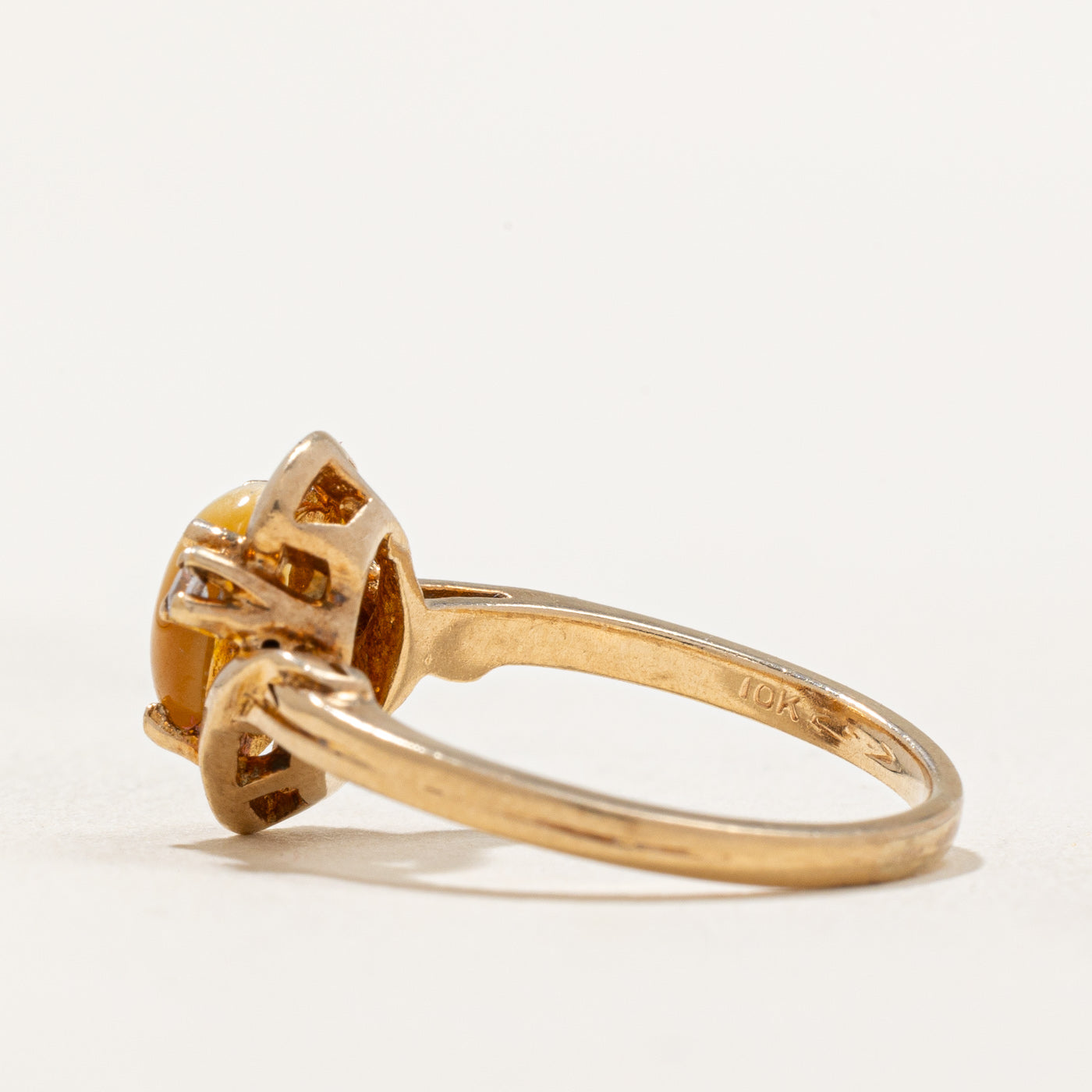 Tiger's Eye & Synthetic Spinel Ring - 1.00ct Gemstone Jewelry with 0.05ctw Accents - Size 5.5 - Elegant Statement Ring for Women - Perfect for Everyday Wear, Office & Special Occasions
