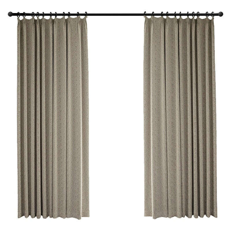 T.B. London Literary Lace Blackout Curtains - Beige Window Drapes for Bedroom & Living Room - Light Blocking Thermal Insulated Curtain Panels for Home Decor