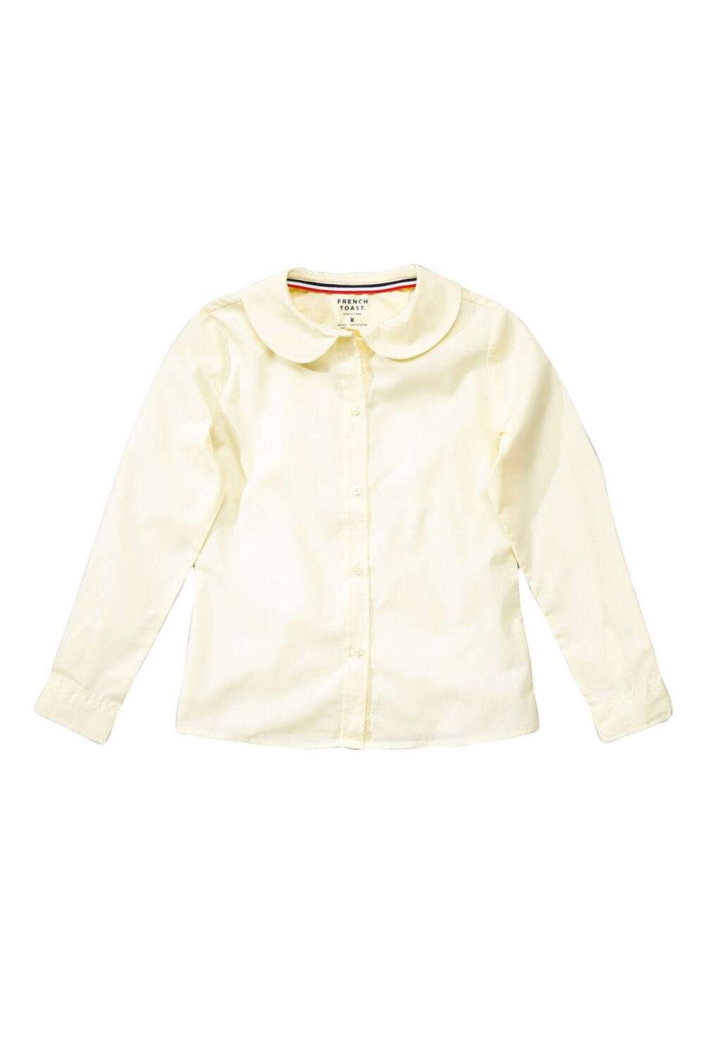 French Toast Girls' Long Sleeve Peter Pan Collar Blouse - Classic School Uniform Top for Girls, Perfect for School Days, Tea Parties & Family Photos