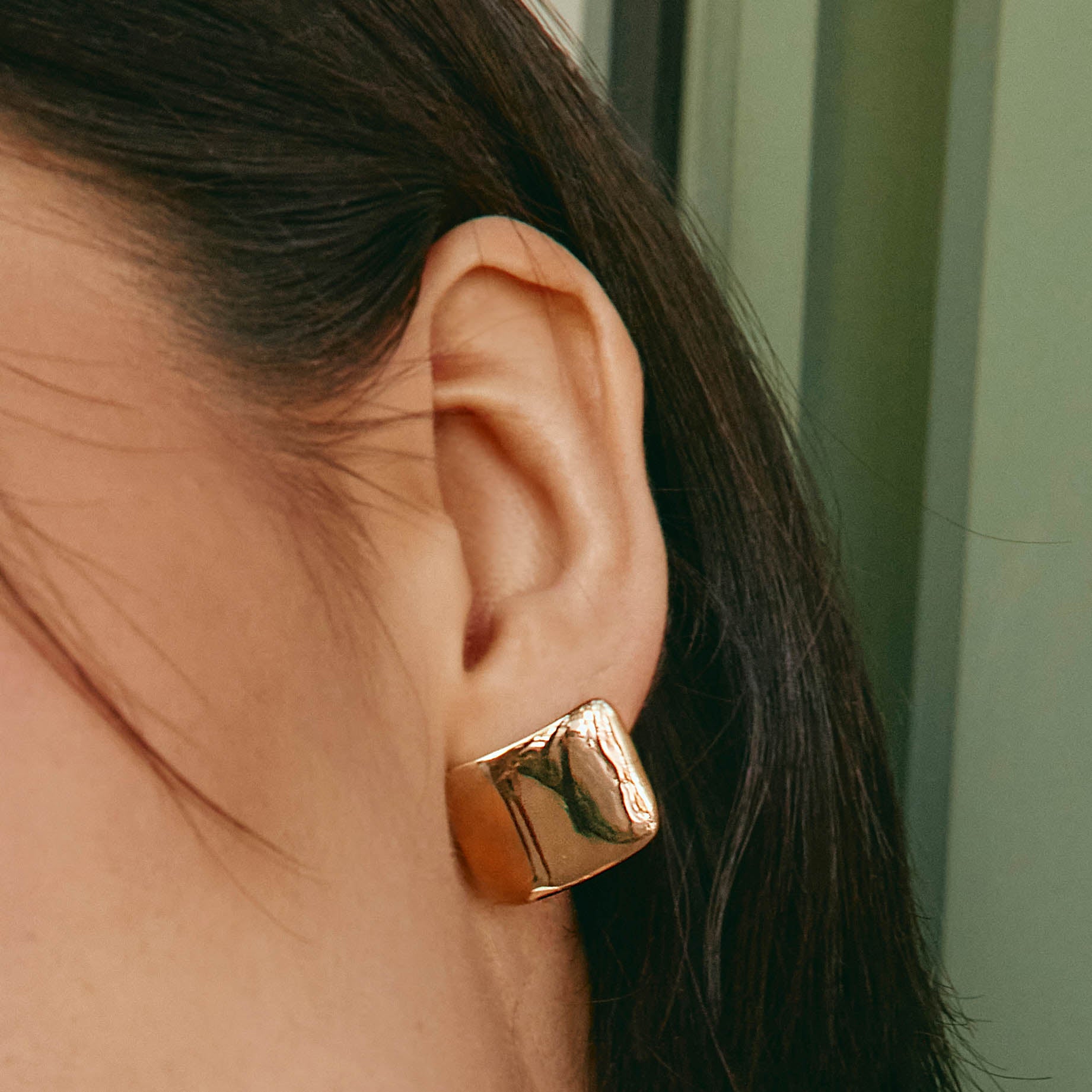 Gold Square Dome Stud Earrings for Women - Minimalist Geometric Jewelry for Everyday Wear & Special Occasions
