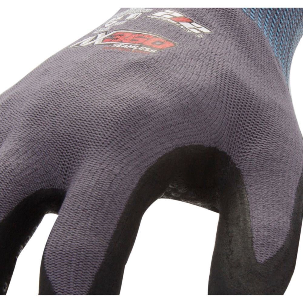 212 Performance AXDG 16 009PR AX360 Dotted Grip Nitrile Dipped Work Gloves - 1 Pair, Medium Charcoal - Durable & Comfortable for Construction, Gardening & DIY Projects
