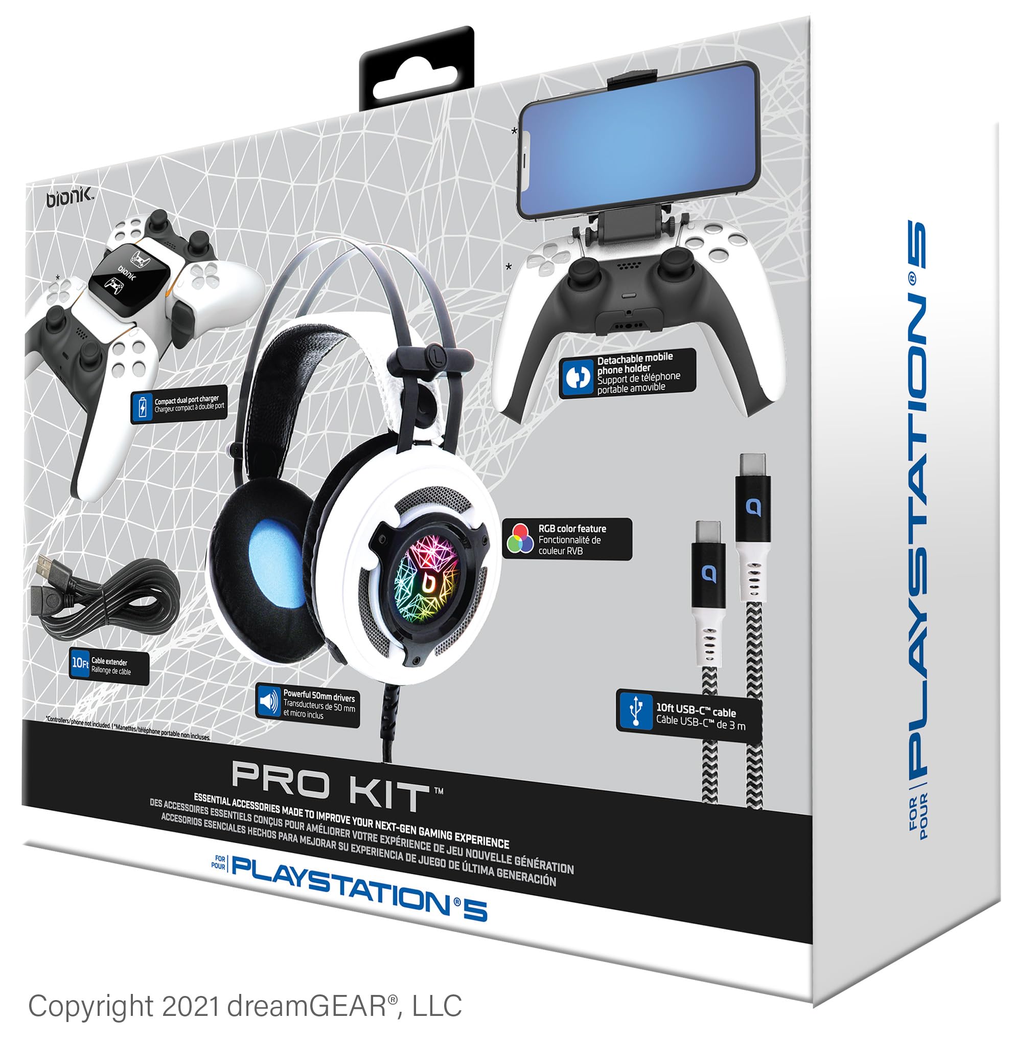 Bionik BNK-9083 PS5 Pro Kit - Essential Gaming Accessories Bundle with Wireless Headset, Charging Base & Cables for PlayStation 5 - Perfect for Immersive Gaming, Streaming & Multiplayer Sessions