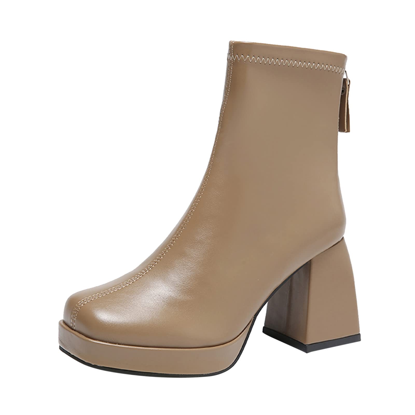 Women's Western Ankle Boots - Wedge Heel Running Shoes with Zipper, Hiking & Cowgirl Boots for Outdoor Adventures, Casual Wear & Country Style