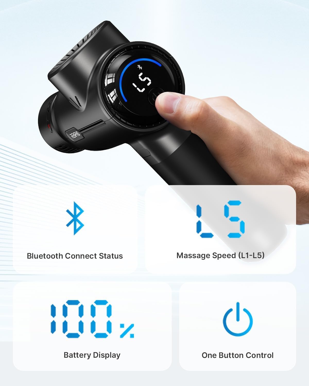 RENPHO Deep Tissue Massage Gun with Heat & Cold Therapy - Portable Percussion Muscle Massager, Bluetooth App Control, FSA/HSA Eligible, Includes Carry Case - Perfect for Athletes, Post-Workout Recovery & Mother's Day Gifts