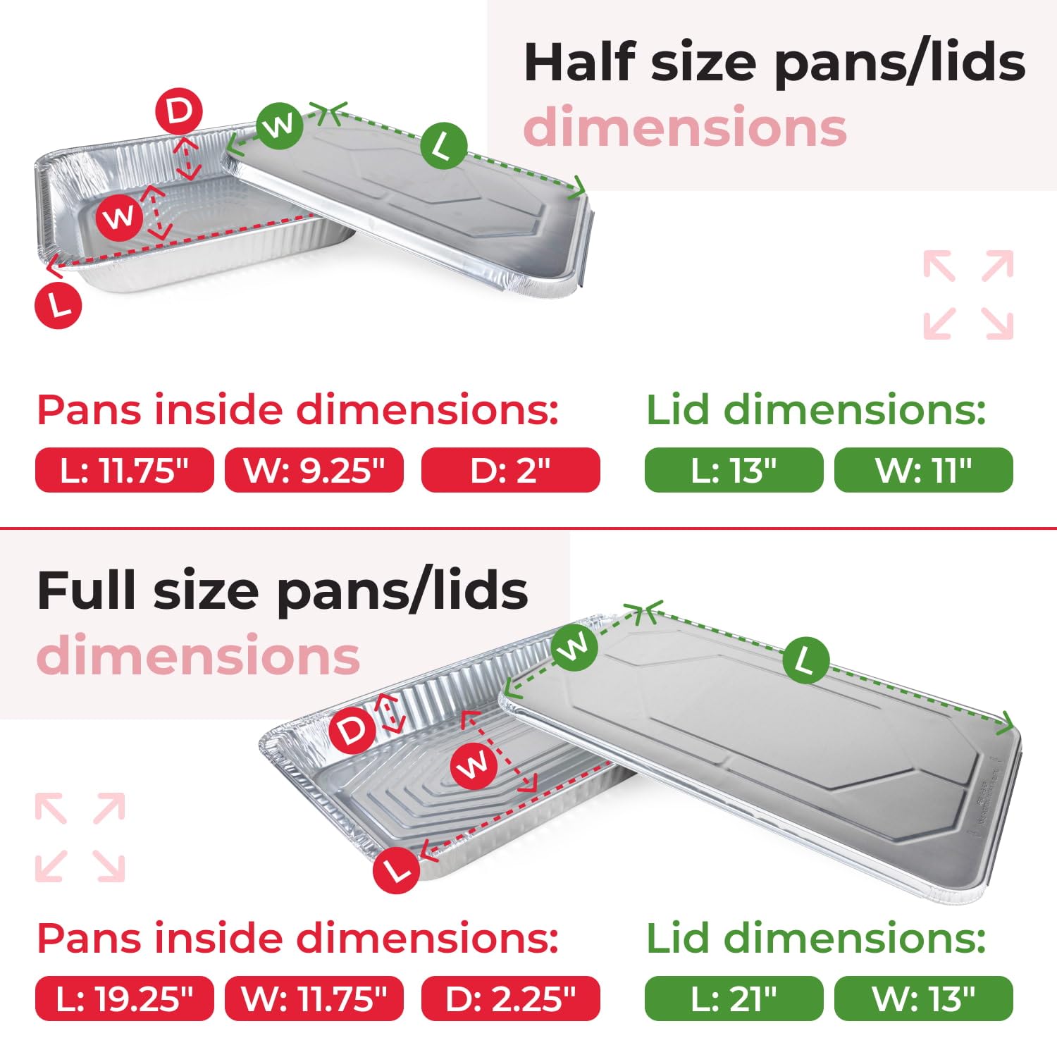 Disposable Aluminum Foil Pans with Lids - 75pc Catering Set (25 Full Size & 50 Half Size Steam Table Pans) - Perfect for Buffet, Party, BBQ, Food Service & Meal Prep - Heavy Duty Disposable Cookware for Restaurants, Events & Home Use