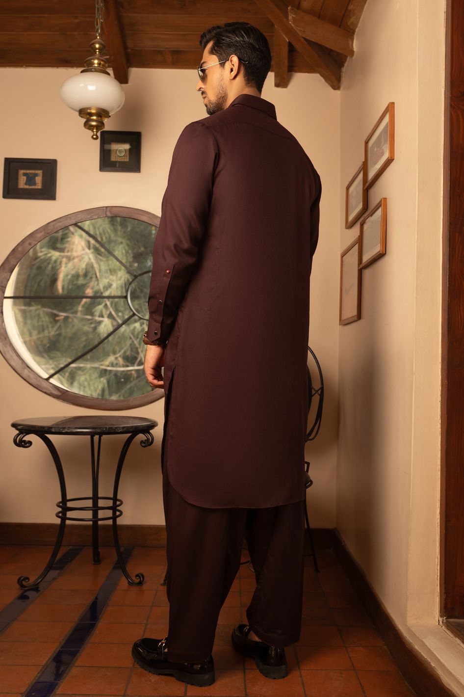 Stylish Blended Burgundy Kameez Shalwar Outfit - Traditional Pakistani Dress for Women - Perfect for Weddings, Festivals & Special Occasions