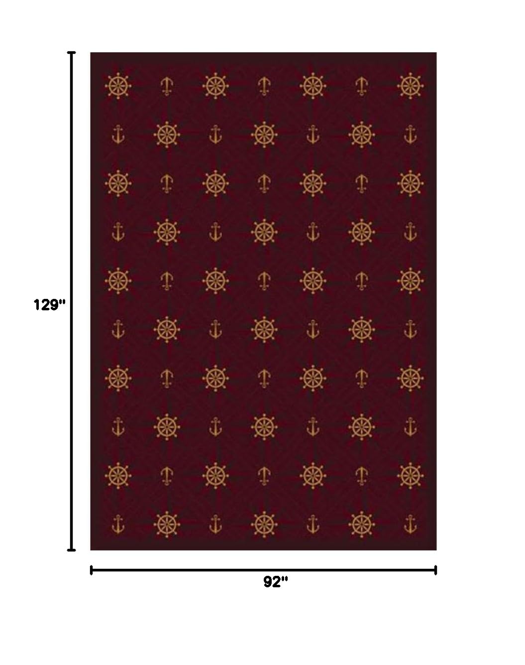 Joy Carpets Kaleidoscope Mariner's Tale Whimsical Area Rugs in Wine Red - Soft Non-Slip Kids Playroom & Nursery Rug for Home Decor