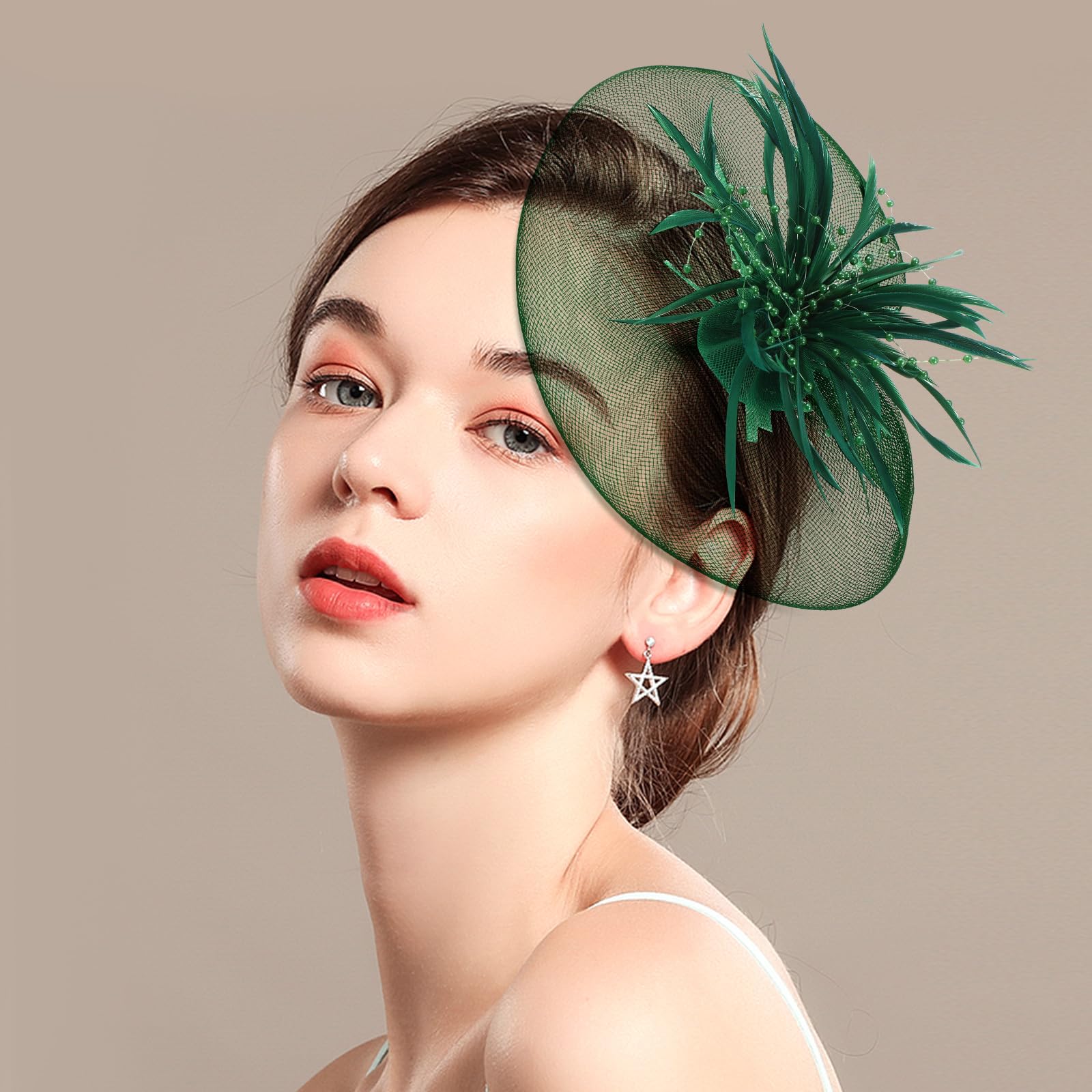 Elegant Black Fascinator Hat with Flower & Feather for Women - Derby Tea Party, Cocktail Wedding Headband, Women's Fashion Headwear - Perfect for Bridal Showers, Garden Parties & Formal Events