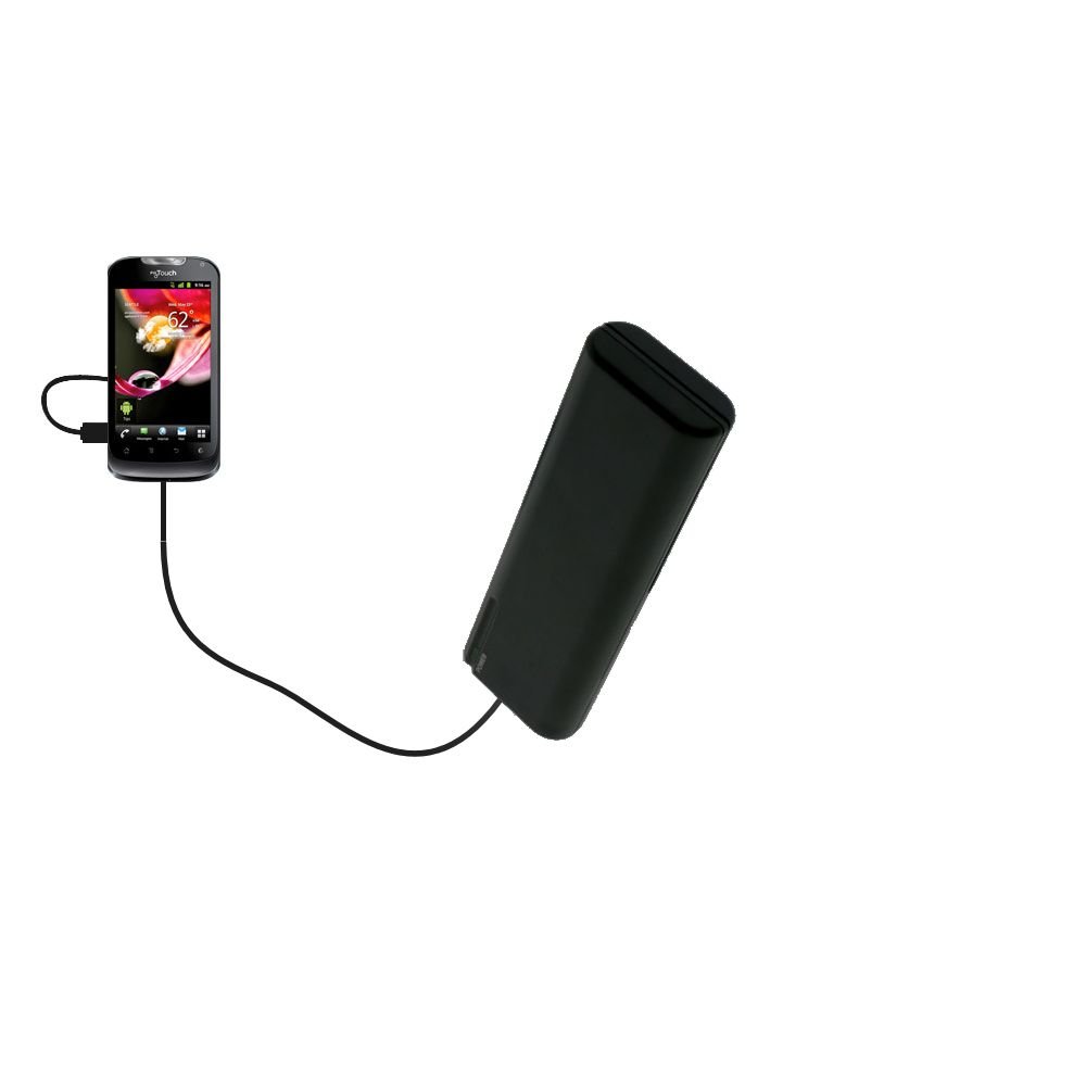 Gomadic Portable AA Battery Charger for T-Mobile myTouch Q2 - 4 AA Battery Powered Emergency Phone Charger with TipExchange Technology | Perfect for Travel, Camping & Power Outages