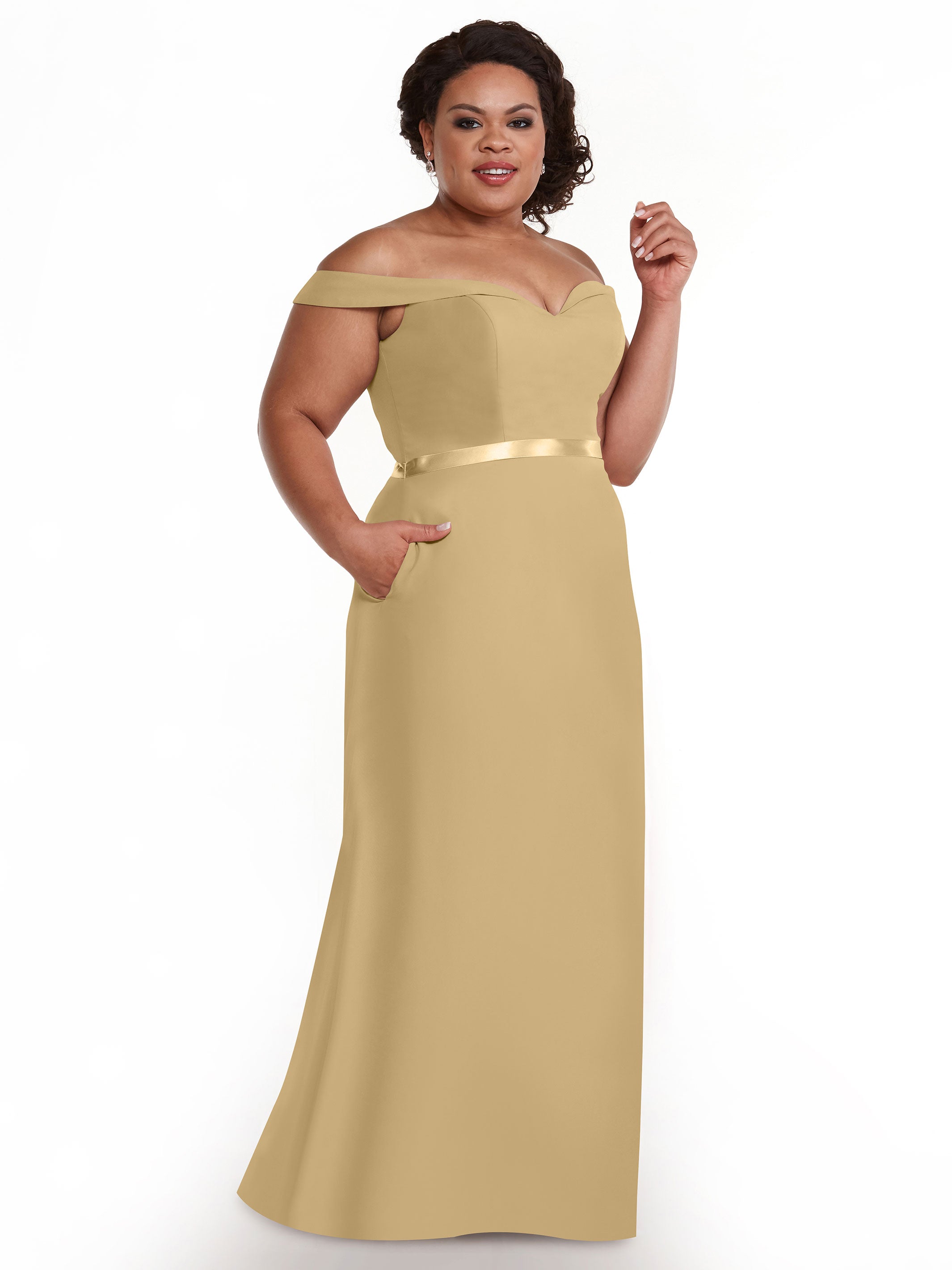 Elegant Off-The-Shoulder Chiffon A-Line Bridesmaid Dress with Sash - Perfect for Weddings, Formal Events & Special Occasions