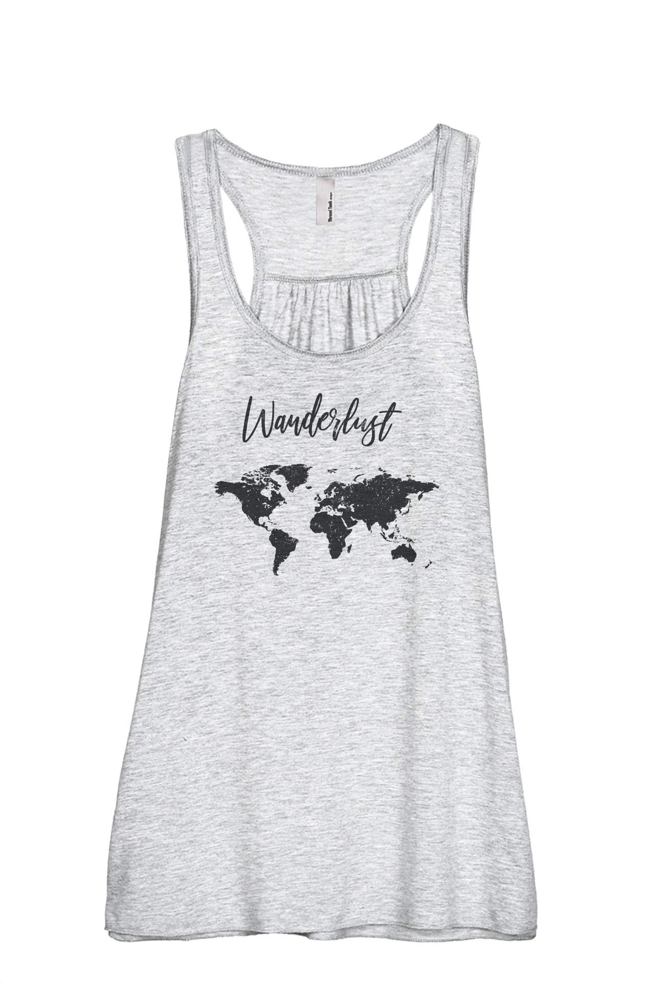 Wanderlust Travel World Women's Fashion Sleeveless Flowy Racerback Tank Top - Lightweight Summer Casual Top for Travel, Beach & Outdoor Activities
