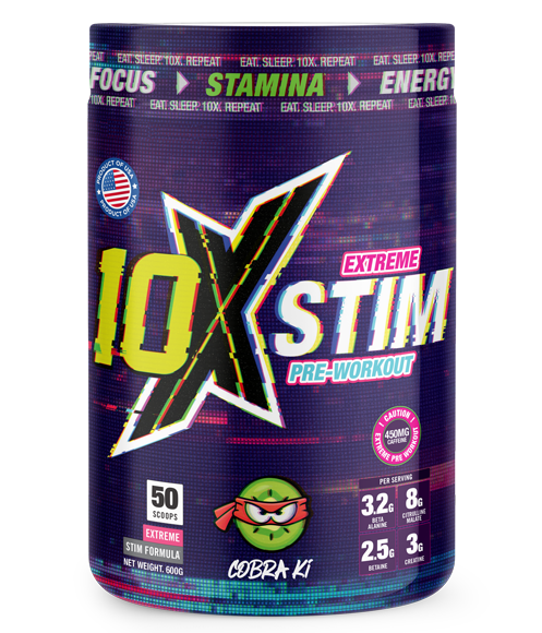 10X Athletic STIM 600g - Premium Pre-Workout Powder for Energy & Focus - Ideal for Gym, Running & Fitness Training