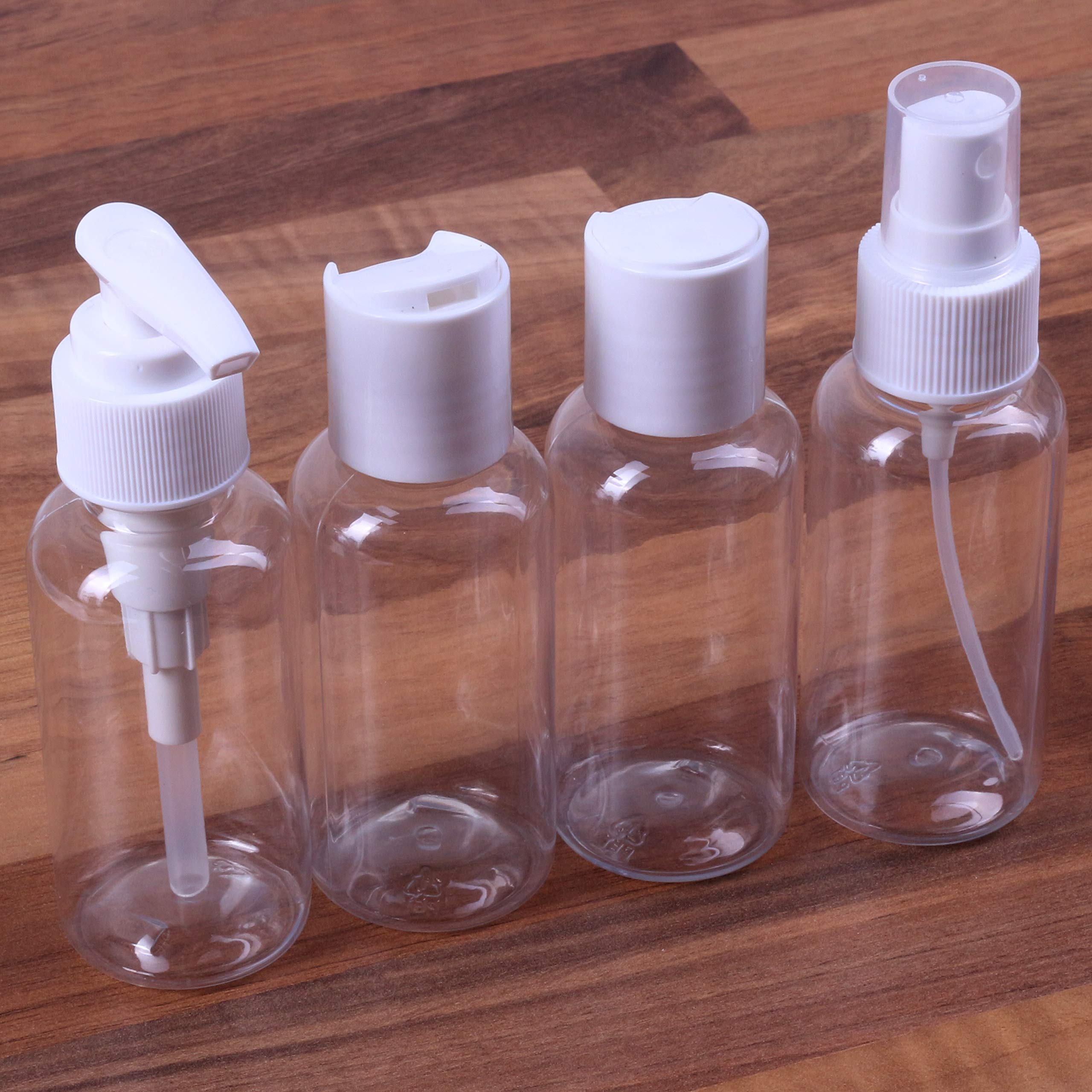 4-Piece 80ml Travel Bottle Set - Leak-Proof TSA Approved Containers for Shampoo, Lotion, Makeup & Toiletries | Perfect for Air Travel, Gym & Vacation Essentials