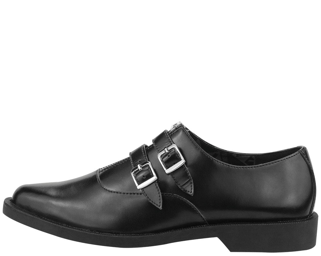T.U.K Black Zip 2 Buckle Jam Shoe - Punk Rock Ankle Boots for Women & Men - Perfect for Concerts, Night Out & Alternative Fashion