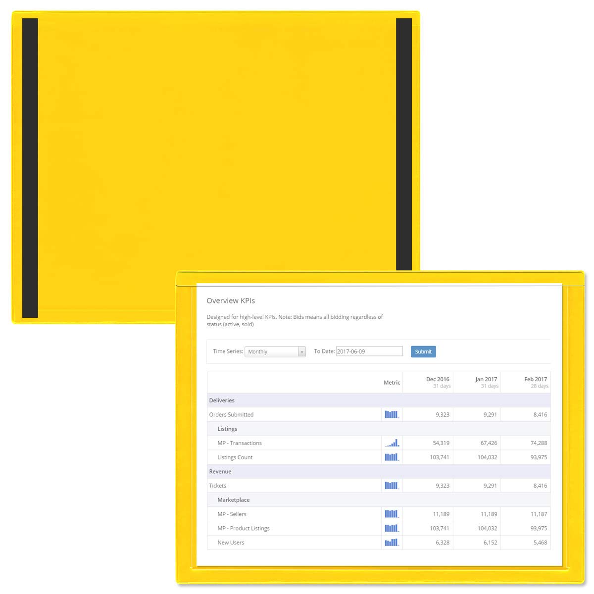 StoreSMART Yellow Magnetic Document Holders - 10 Pack Window Frame Style Letter Size (8.5x11