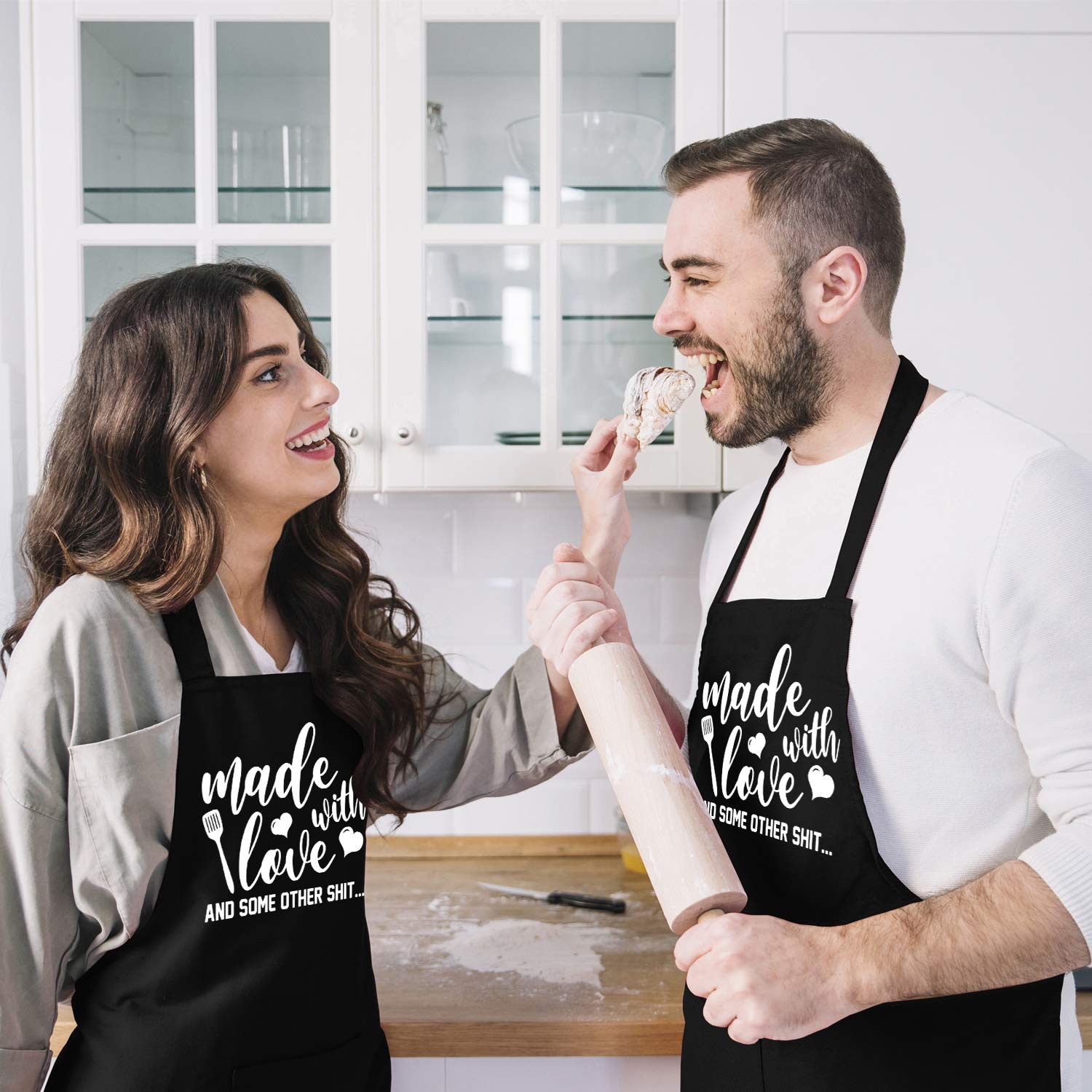 Funny Kitchen Apron for Women & Men - Novelty Cooking Apron with 2 Pockets - Cute Baking Gifts for Bakers - Perfect for Birthday, Housewarming, Mother's Day - Great Gift for Wife, Mom, Sister, Daughter & Grandma - Ideal for Cooking, Baking, BBQ & Kitchen Decor