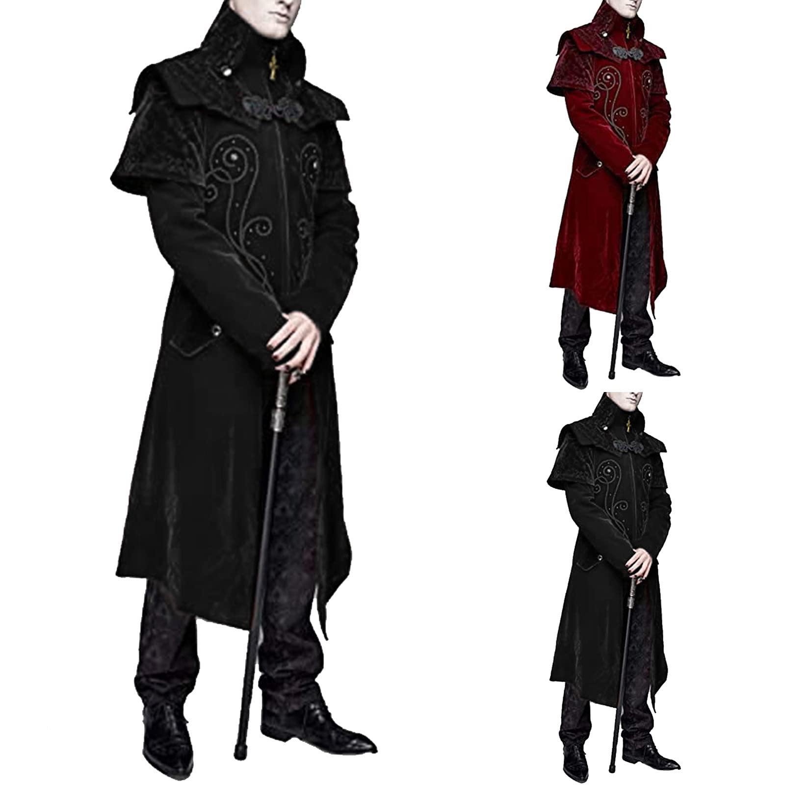 Gothic Steampunk Jacket for Men - Victorian Tailcoat for Halloween & Cosplay