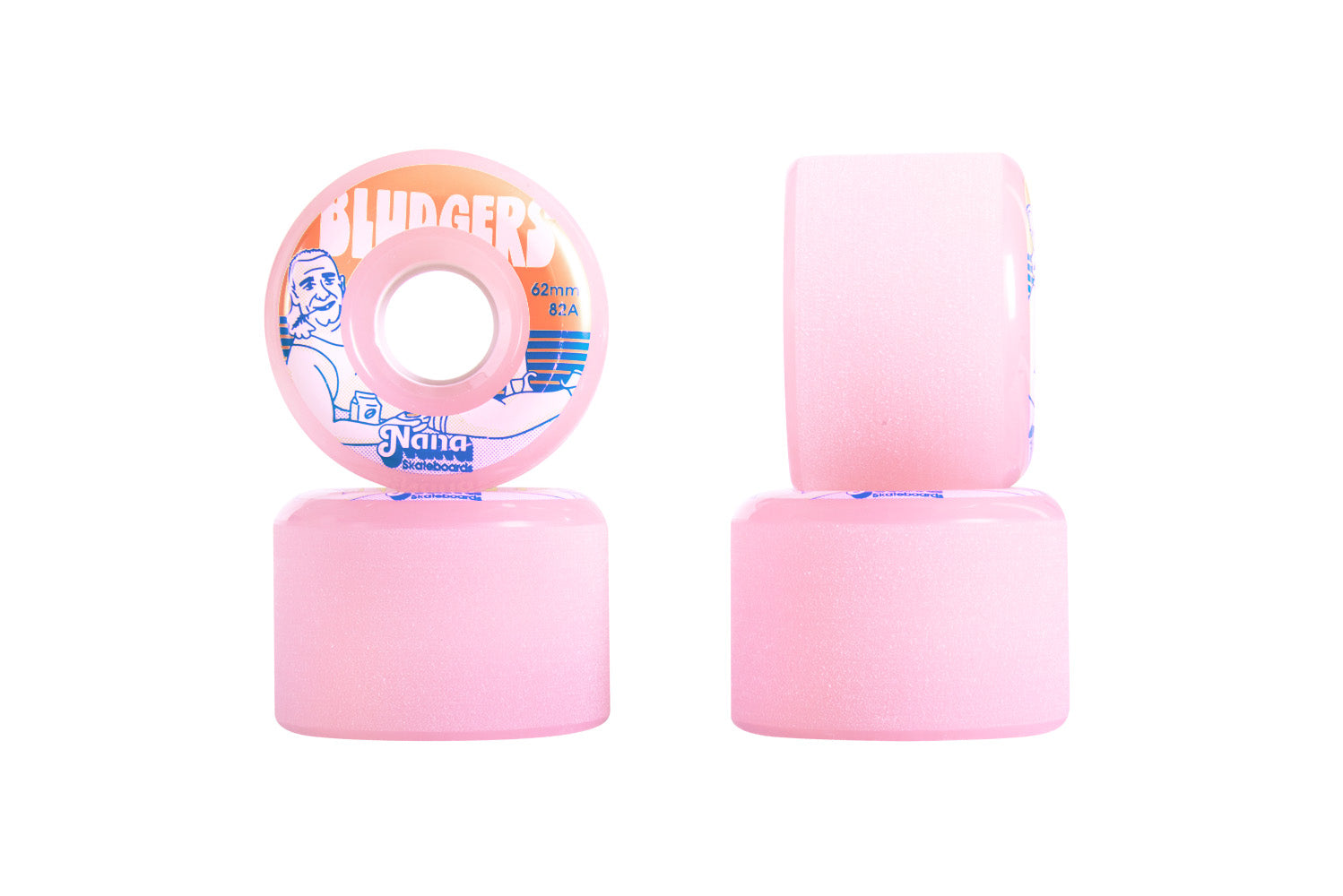 Nana Bludgers 62mm Skateboard Wheels - High Performance Wheels for Street, Park & Cruising - Perfect for Skaters & Longboarders