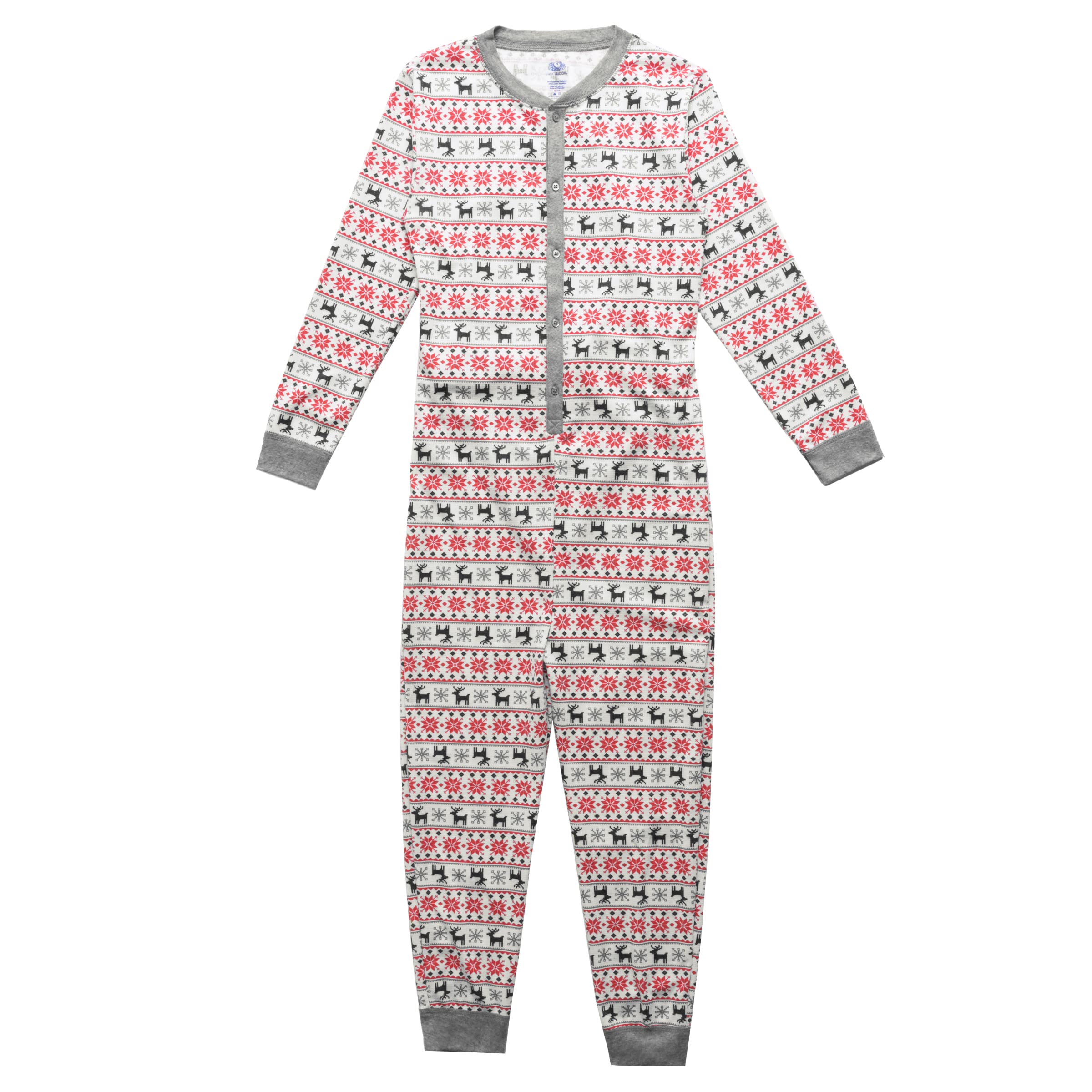 Fruit of the Loom Kids Premium Thermal Waffle Union Suit - Warm Winter Pajamas for Boys & Girls - Soft Cotton One-Piece Sleepwear for Cold Weather & Indoor Comfort