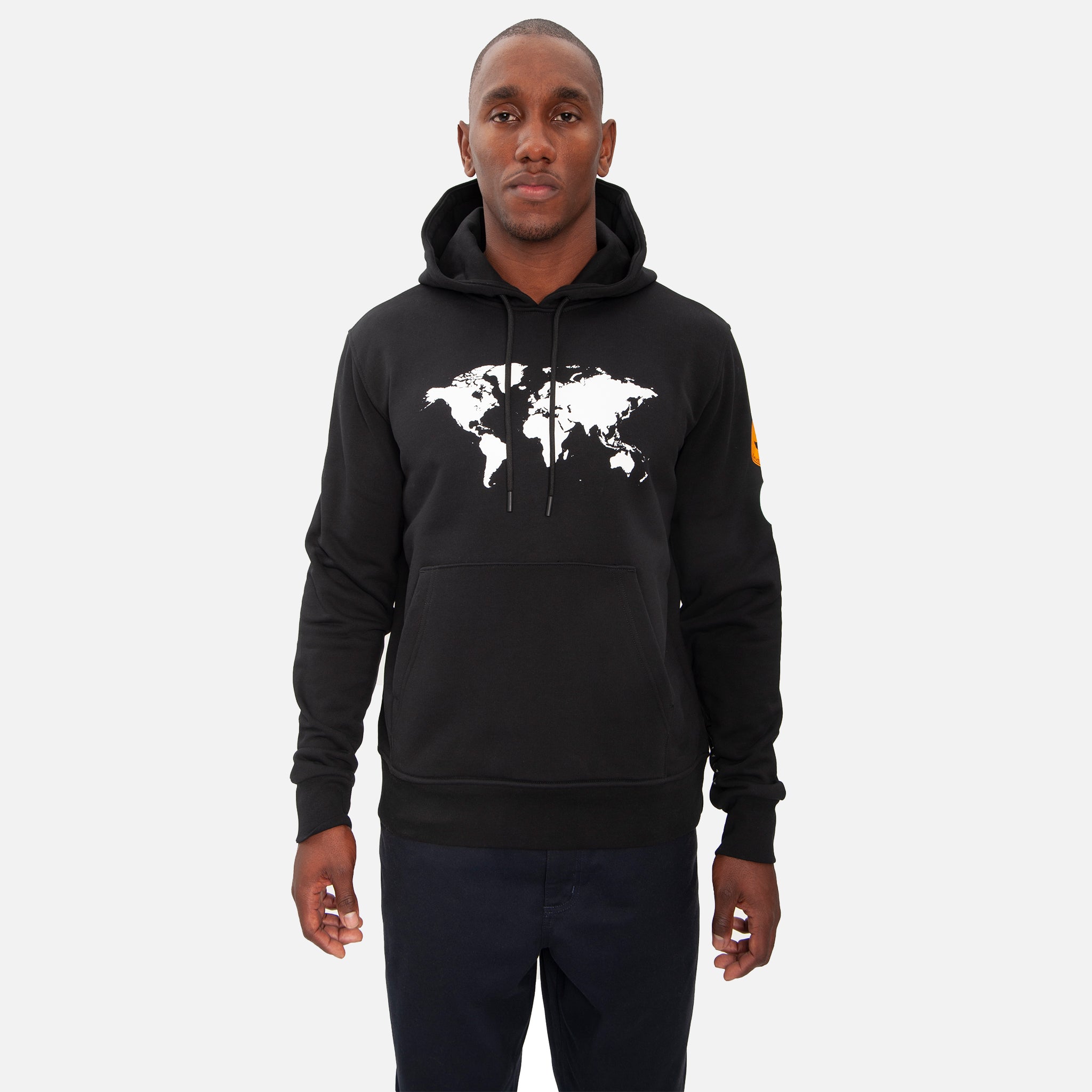 COMPOUND X SAVE THE DUCK 7 CONTINENTS HOODIE - Black & White Unisex Winter Jacket for Outdoor Adventures & Urban Style