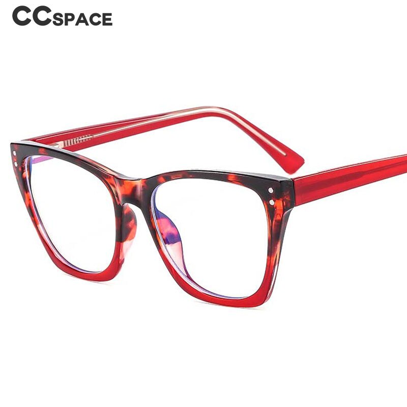 CCspace Women's Full Rim Oversized TR90 Titanium Eyeglasses 55152 - Lightweight & Durable Glasses for Work, Reading & Fashion