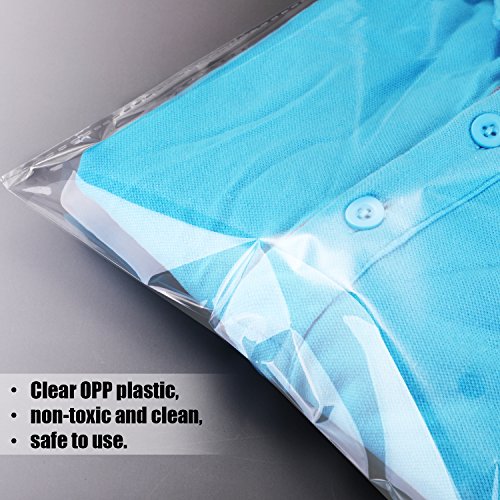 100 Pcs 9x13 Inch Clear Resealable Poly Bags - Self-Sealing T-Shirt Packaging Pouches for Clothing, Small Business Shipping & Retail | Perfect for Ecommerce, Boutique Apparel & Online Store Shipments