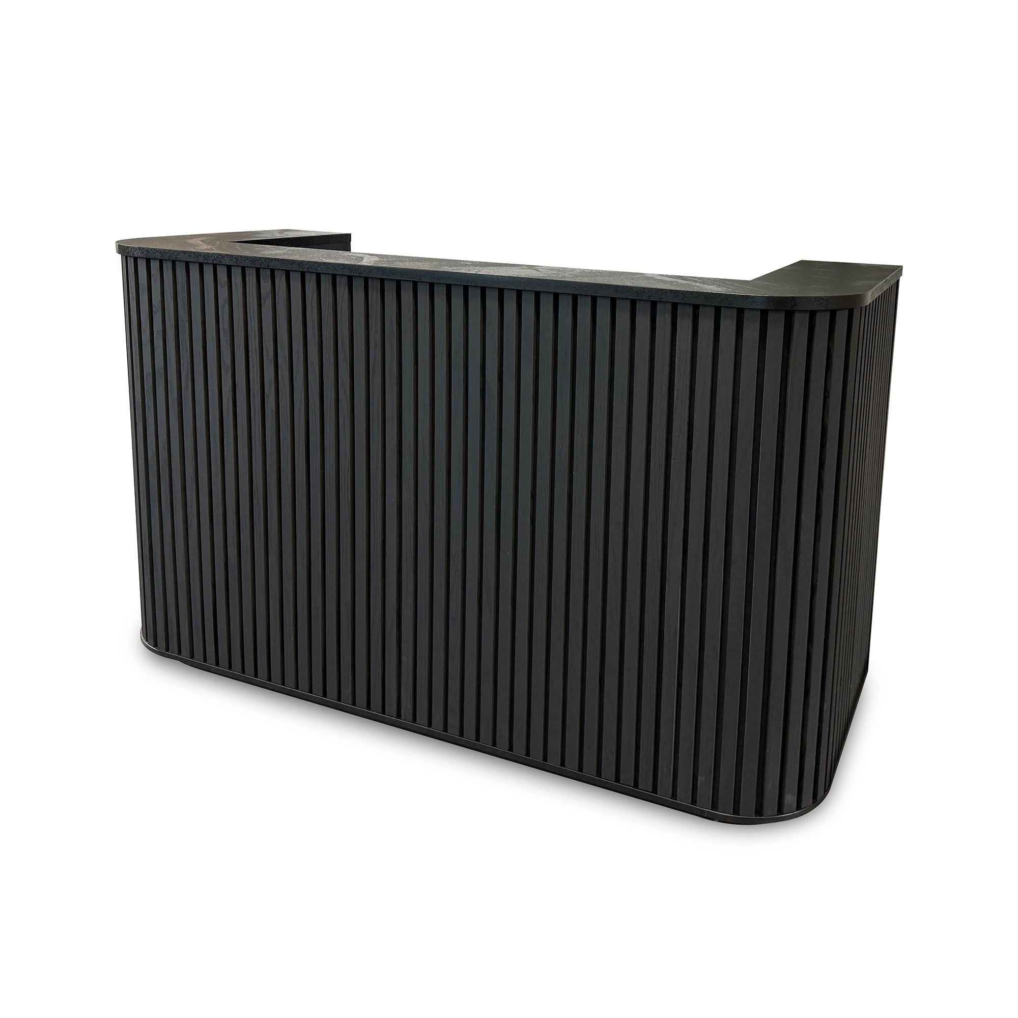 Modern HALO Reception Desk 180cm Black - Premium Office Furniture for Hotels, Corporate Lobbies & Professional Workspaces