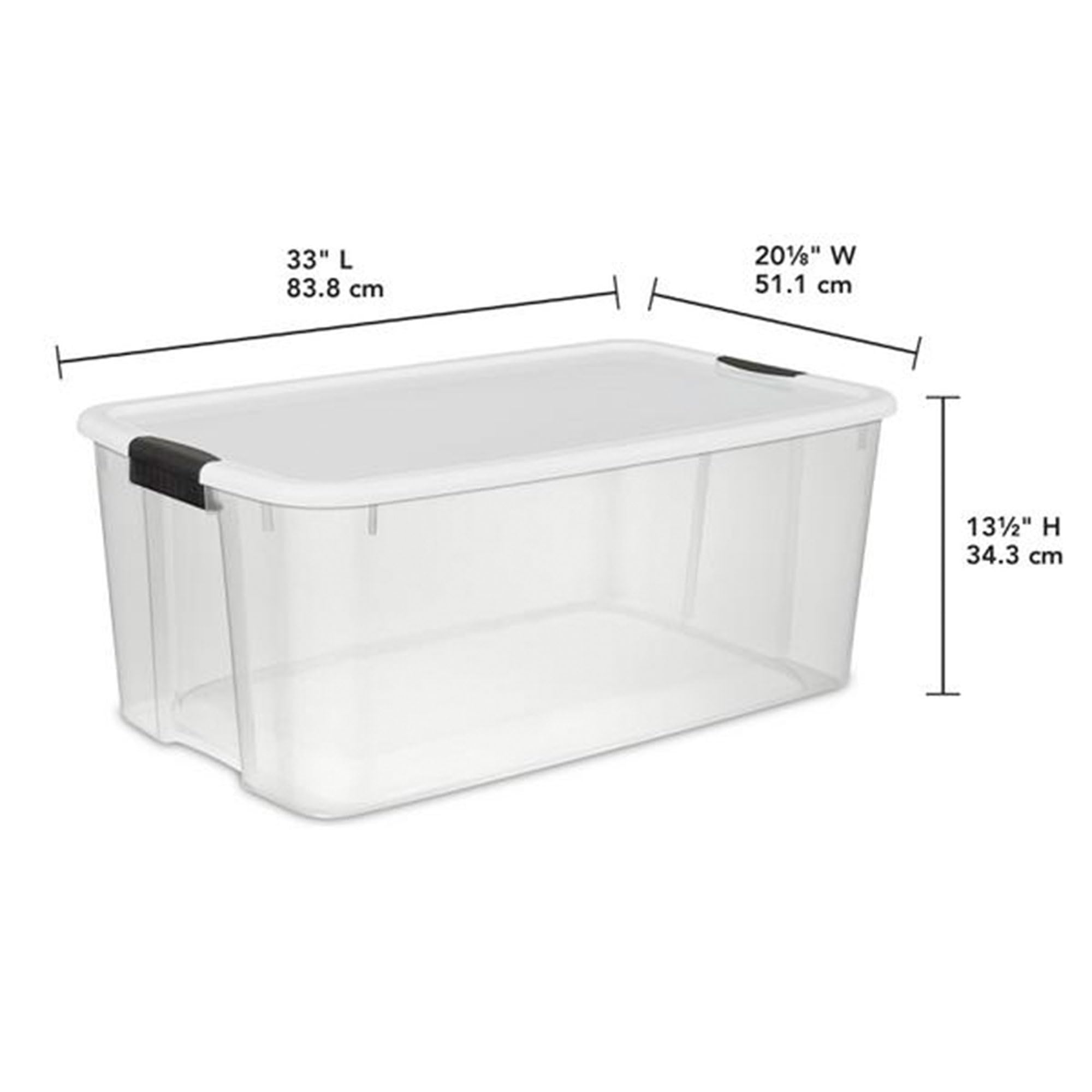 Sterilite 12-Pack 116 Quart Ultra Latching Storage Boxes - Stackable Clear Plastic Bins for Clothes, Toys & Home Organization - Perfect for Closet, Garage & Seasonal Storage