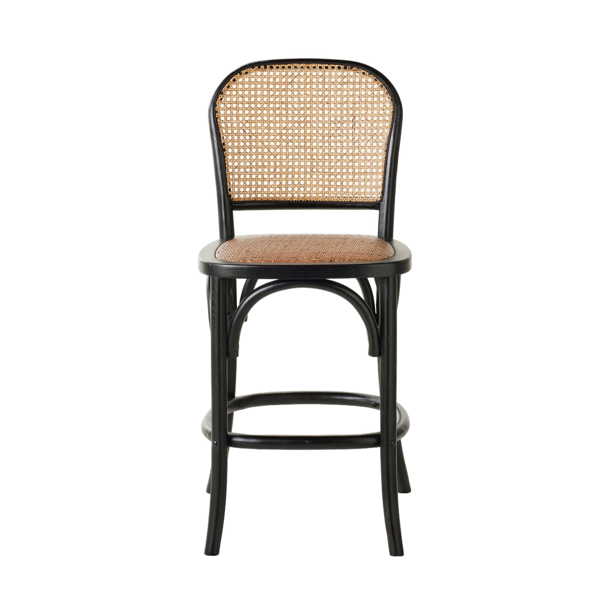 Bastion Bar Stool - Black Metal Bar Stool with Adjustable Height for Kitchen Island, Home Bar & Dining Room - Modern Industrial Style Counter Stool