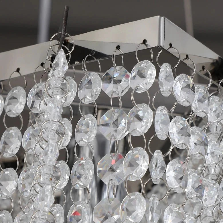 Modern Crystal Beaded Chandelier Lighting Fixture for Staircase, Foyer & Entryway - Elegant Ceiling Light for Home Decor, Wedding Venues & Luxury Spaces