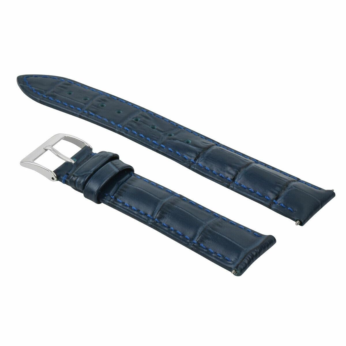20mm Patek Phillipe Leather Watch Band - Blue Strap for Dress & Casual Wear