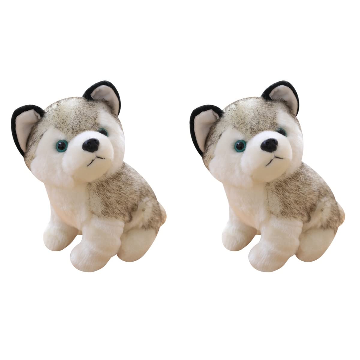 iFunDom 2 Pack Cute Husky Dog Plush Toy - Realistic Cartoon Husky Stuffed Animal Doll for Kids, Women | Fun Birthday Gift, Home Decor, Party Favors & Playtime Companion