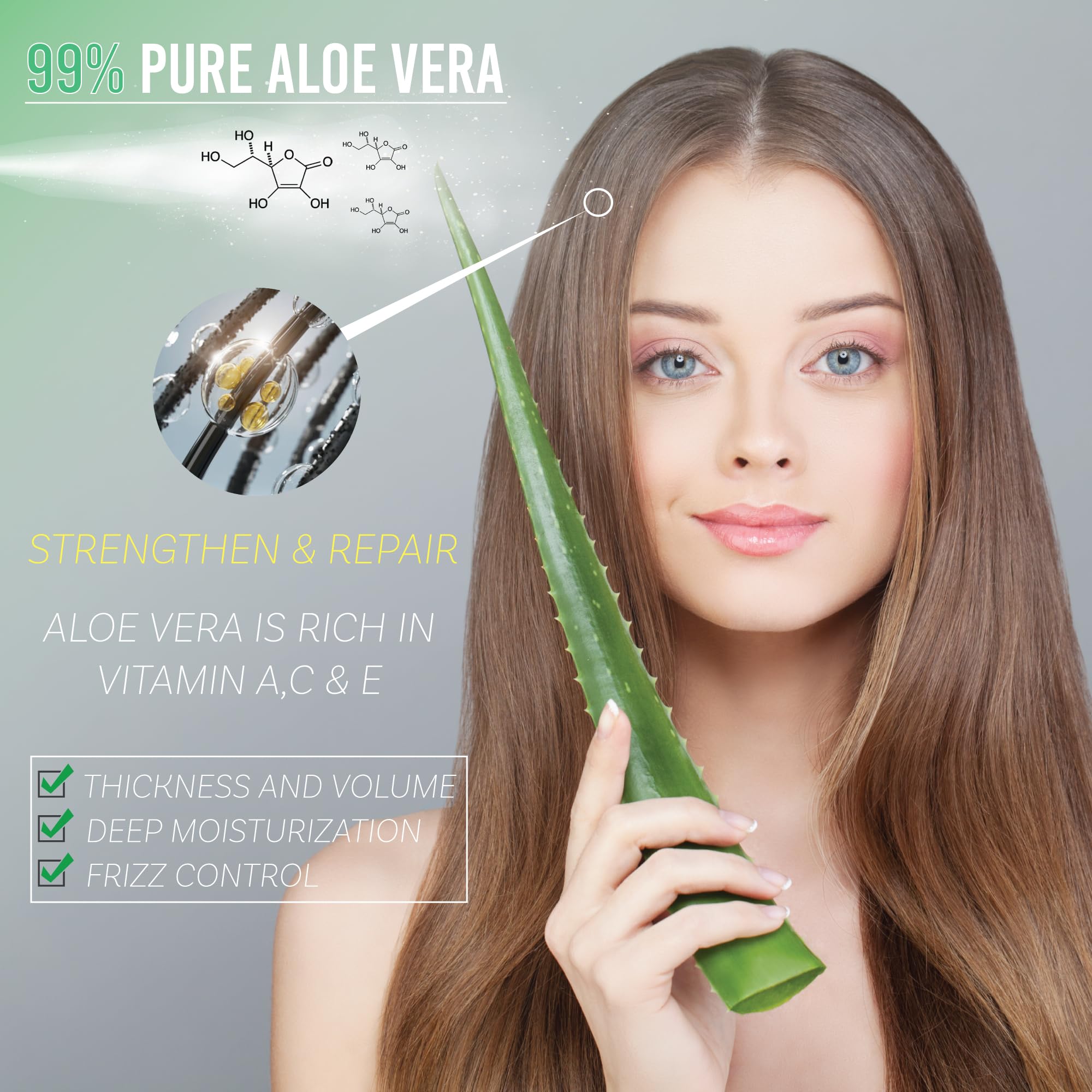 Green Leaf Naturals Aloe Vera Spray - 99% Pure Cold-Pressed Aloe Juice with Vitamins C, E & A | Hydrating Hair & Skin Moisturizer, Sunburn Relief, After Sun Care | Perfect for Sunburn, Dry Skin & Post-Workout Recovery (12oz)