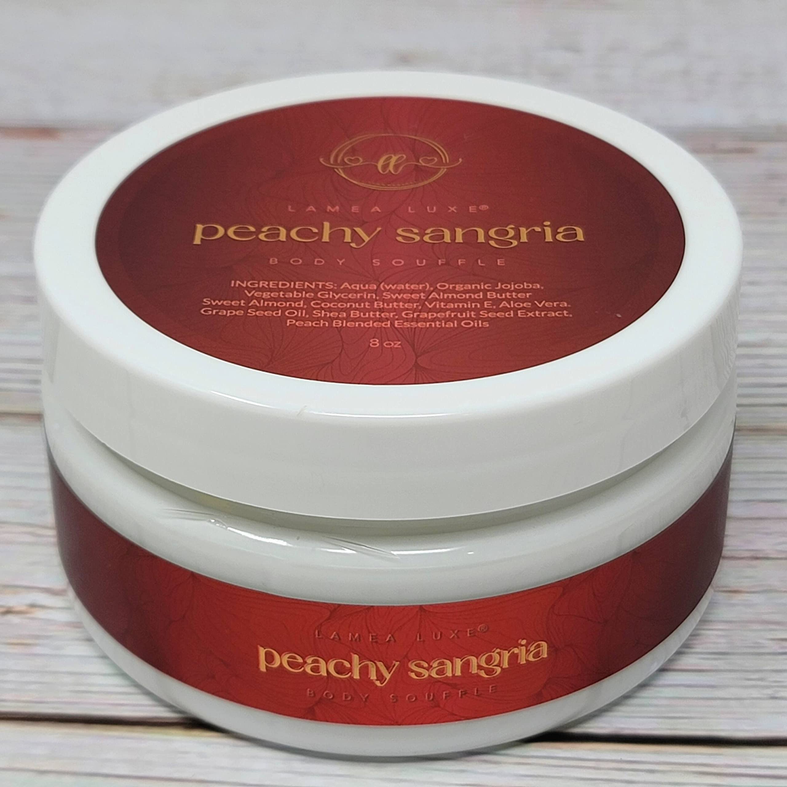 All-Natural Moisturizing Body Butter for Dry Skin - Ultra-Light Hydrating Formula with Organic Ingredients for Women & Men | Peachy Sangria Scent | Perfect for Daily Skincare, Post-Shower Hydration & Gift Giving