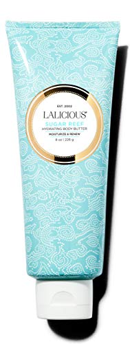 Lalicious Sugar Reef Body Butter - Hydrating & Moisturizing Cream with Whipped Shea Butter, Vitamin E, Cucumber Extract & Apricot Oil - Paraben-Free Body Lotion for Dry Skin (8oz) - Perfect for Daily Hydration, After Shower Care & Spa Treatments