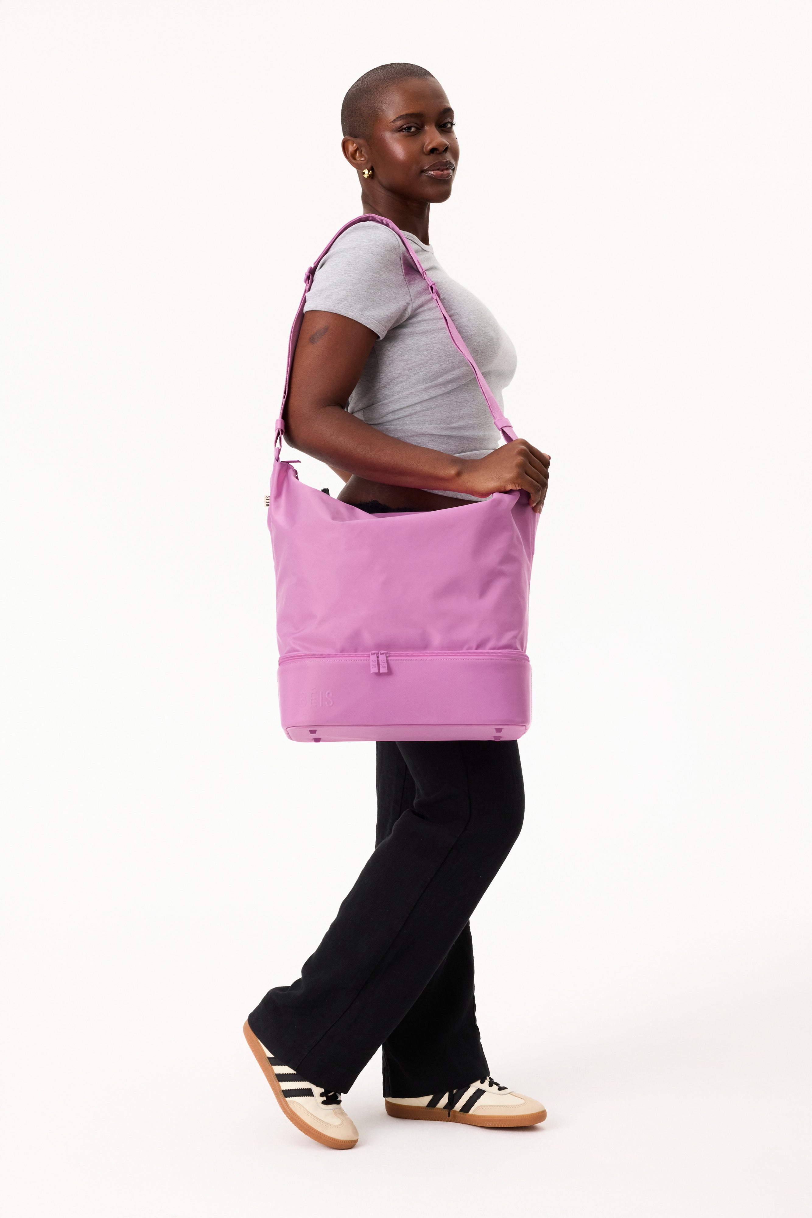 The Crescent Weekender Bag in Berry - Stylish & Spacious Travel Duffel for Women | Perfect for Weekend Getaways, Gym, Work & Overnight Trips