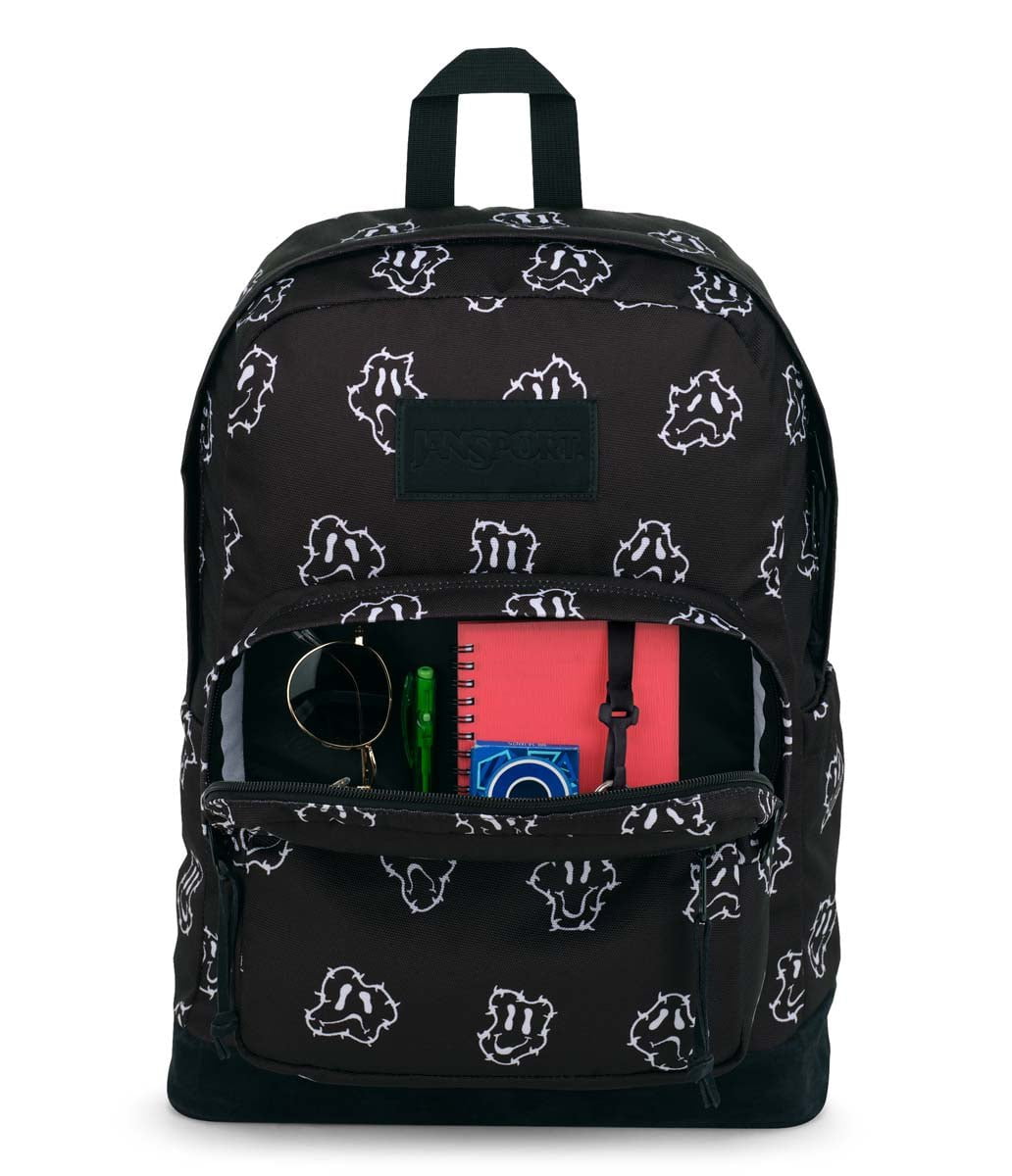 JanSport Right Pack Backpack - Durable School & Travel Backpack for Students & Professionals | Barbed Wire Buddy Black White Design | Perfect for College, Work & Outdoor Adventures