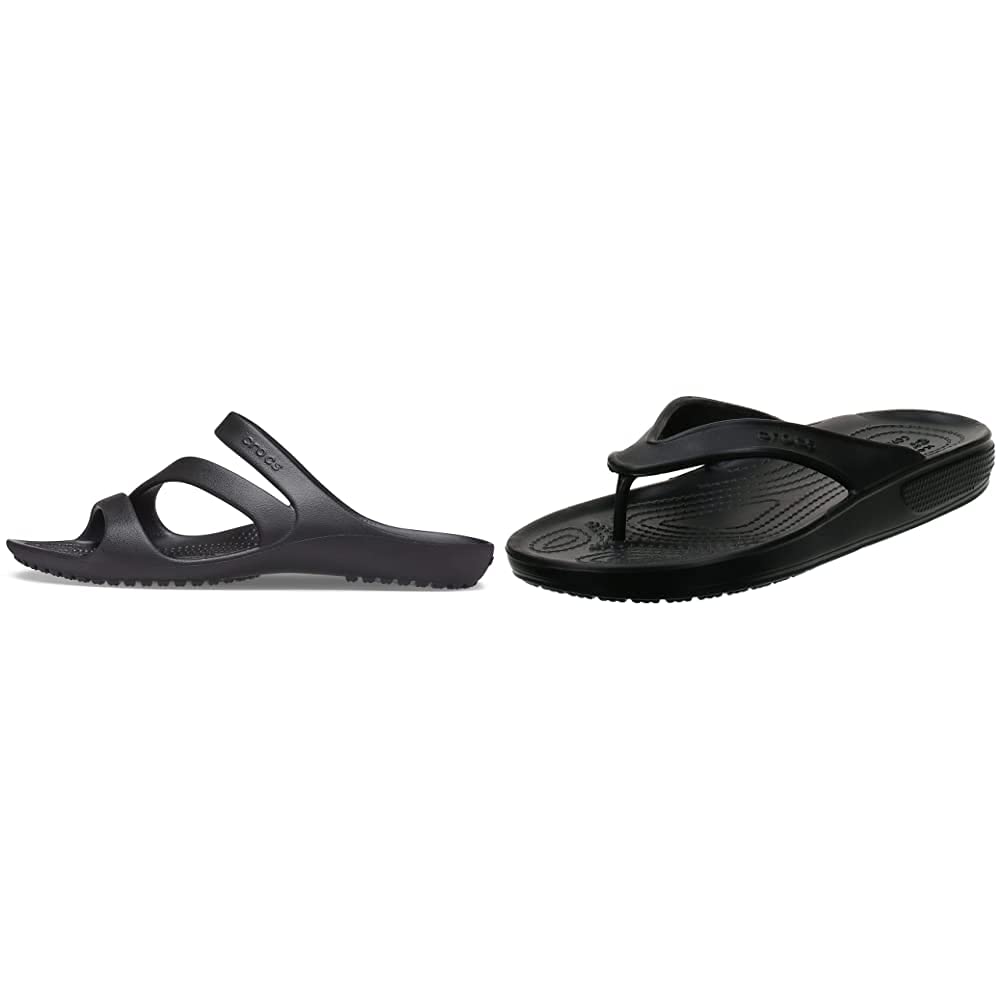 Crocs Unisex Classic Sandals 2-Pack - Comfortable Slip-On Beach & Pool Slides for Men and Women - Perfect for Summer, Vacation, and Outdoor Activities