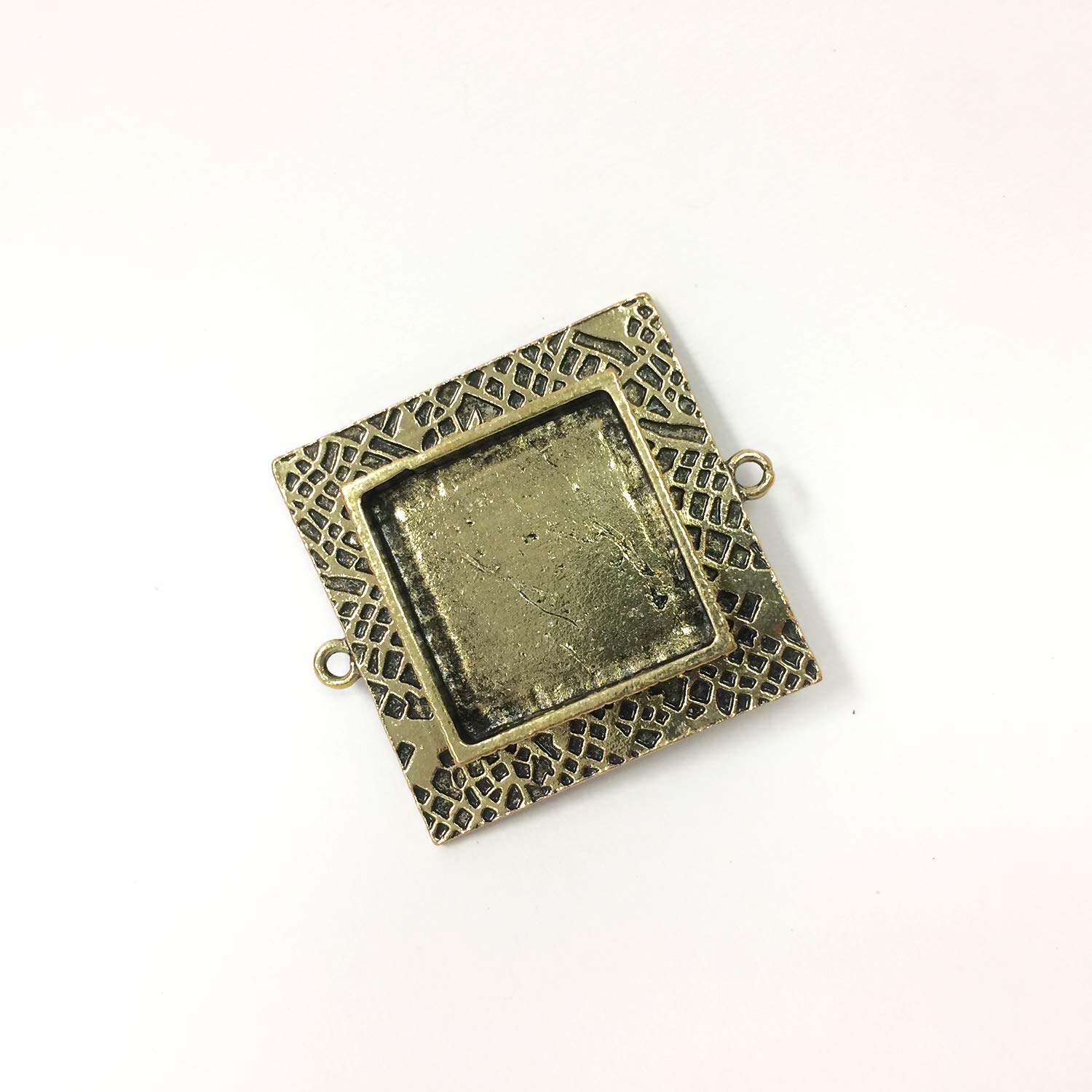 Antique Bronze Square Ranger SLK ICE Resin Milan Bezels - Medium Size for Jewelry Making, DIY Crafts, and Scrapbooking Projects