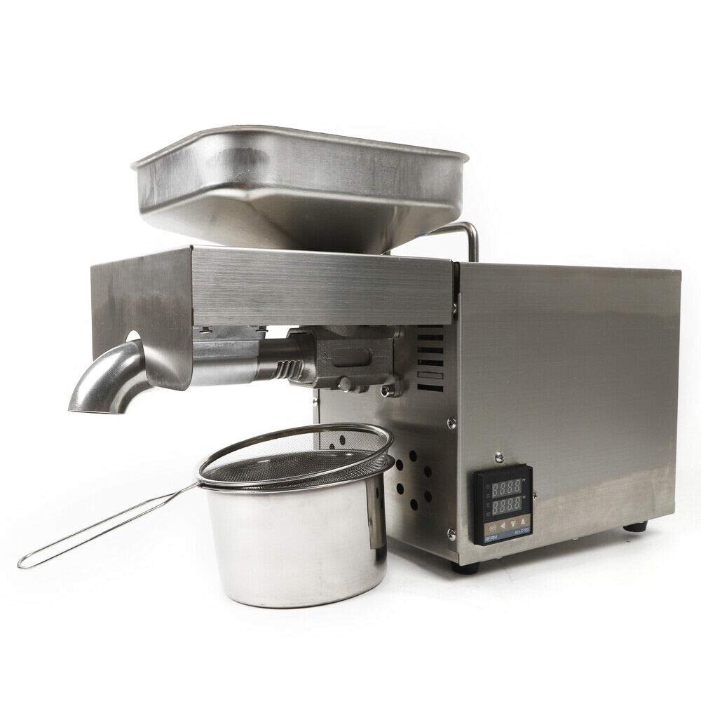 1500W Automatic Oil Press Machine - Electric Stainless Steel Oil Expeller with Intelligent Control - 110V Cold Press Extractor for Home & Commercial Use - Perfect for Olive, Coconut, Peanut, and Almond Oil Extraction