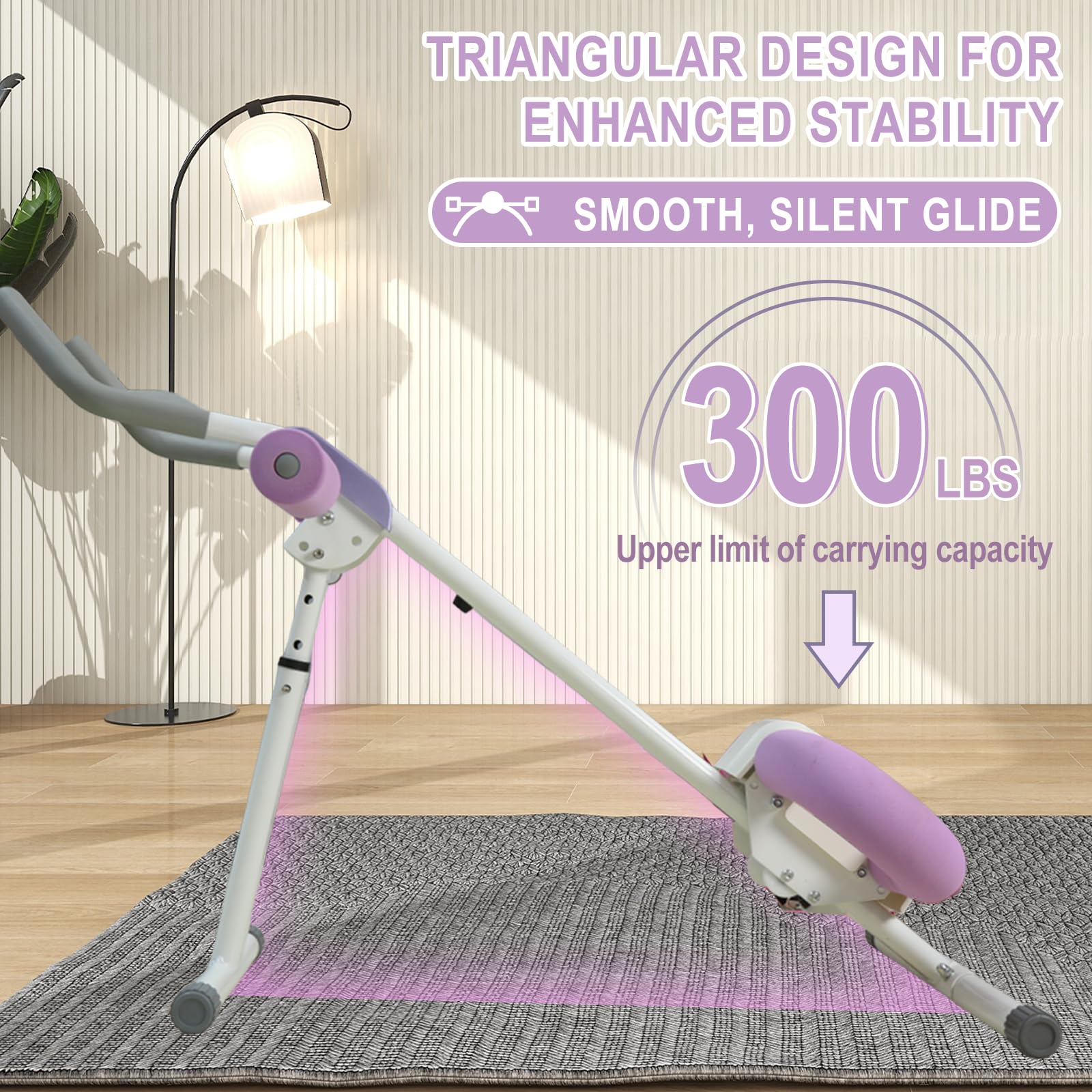 Adjustable Ab Machine for Home Gym - Foldable Abdominal Trainer with LCD Monitor for Core & Stomach Workout | Perfect for Home Fitness, Office Exercise & Strength Training
