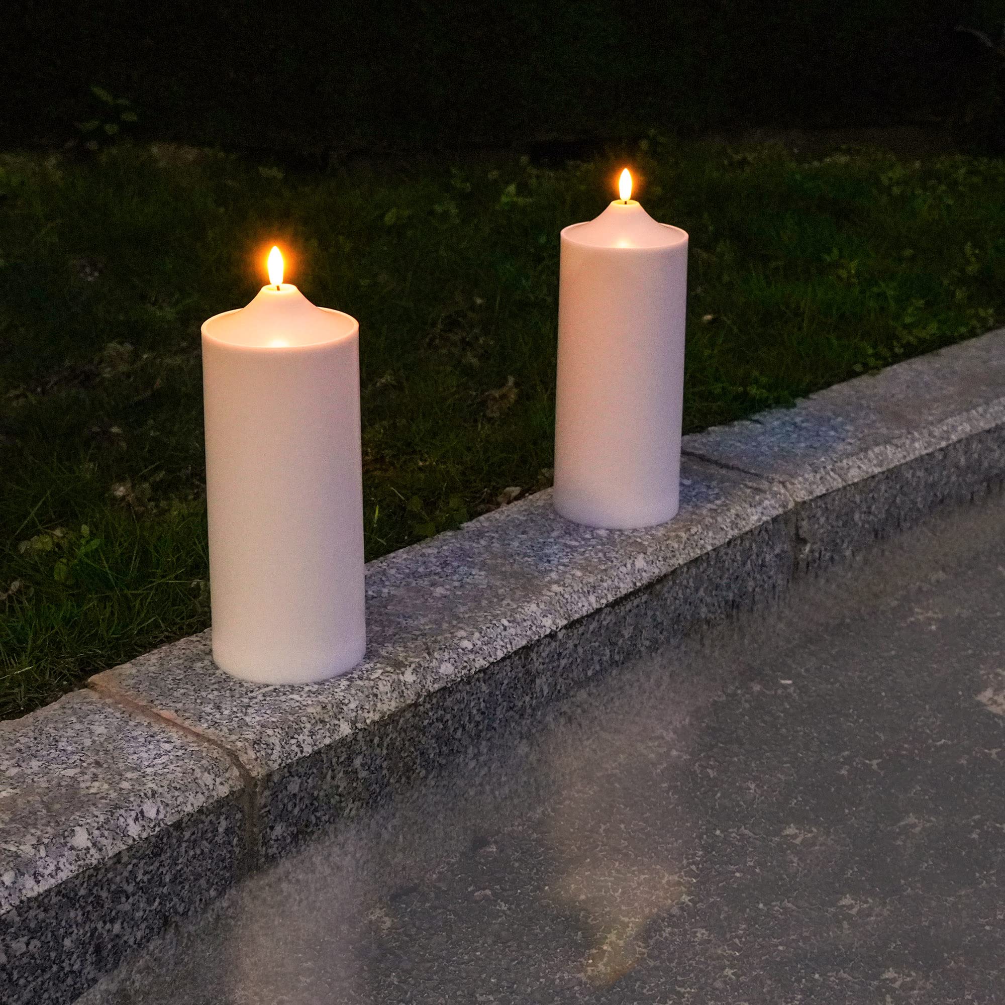 Patiphan Large Flameless LED Candles - Set of 2 White 11