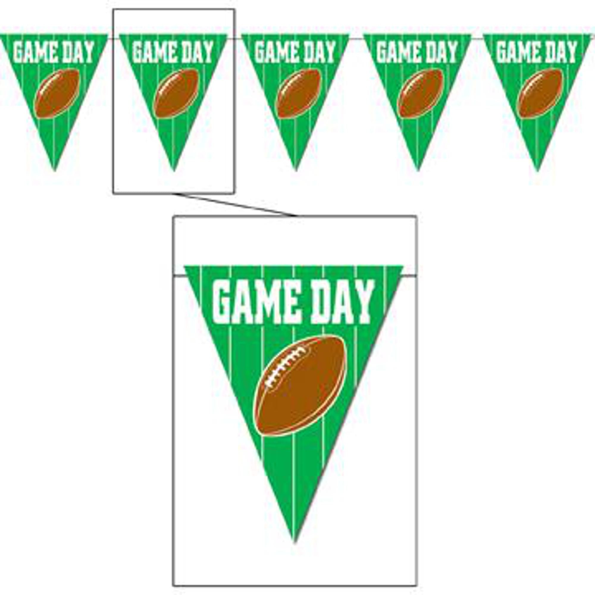 12 Feet Game Day Football Pennant Banner - Perfect for Tailgating, Sports Parties & Home Decor