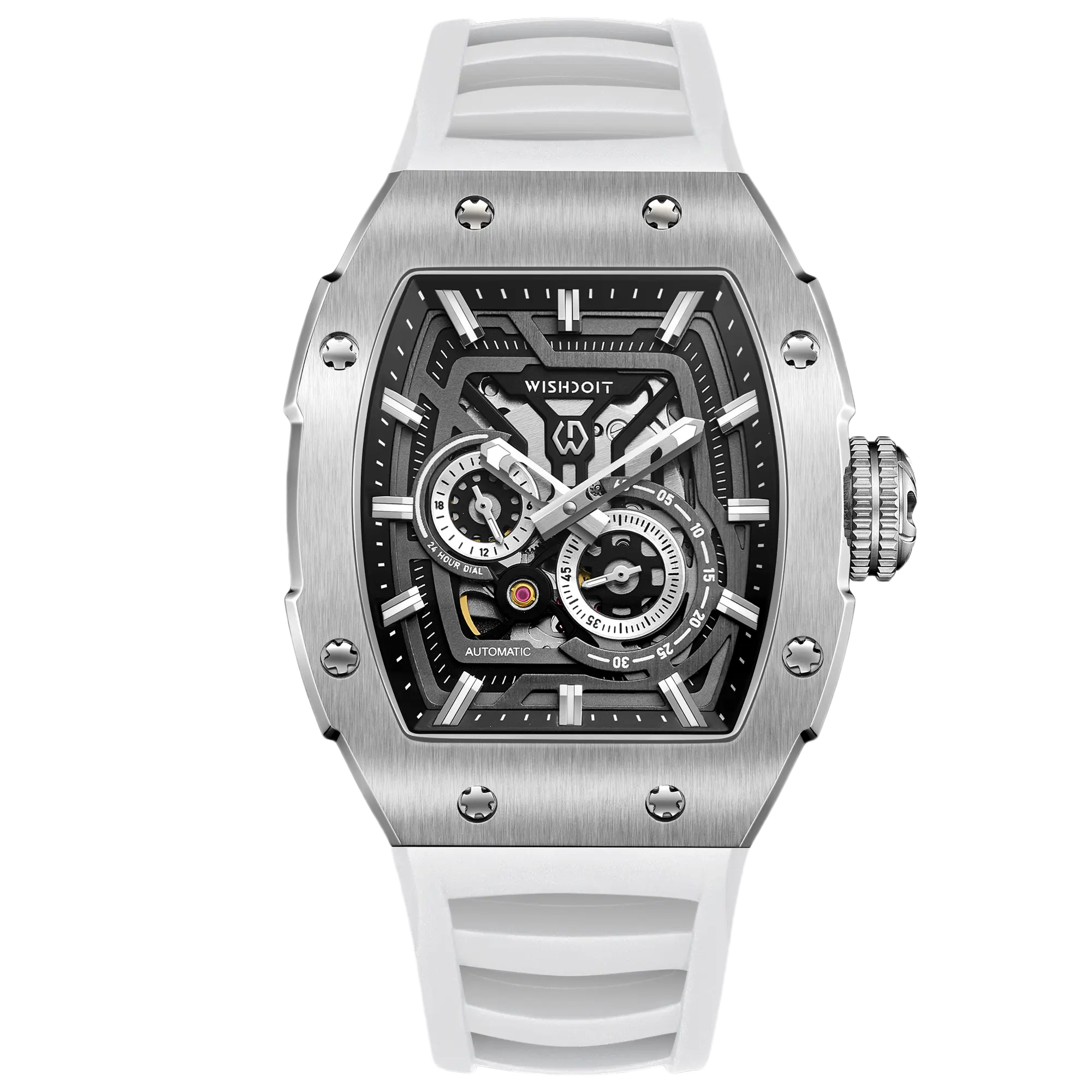 Silvery Watch-White Strap