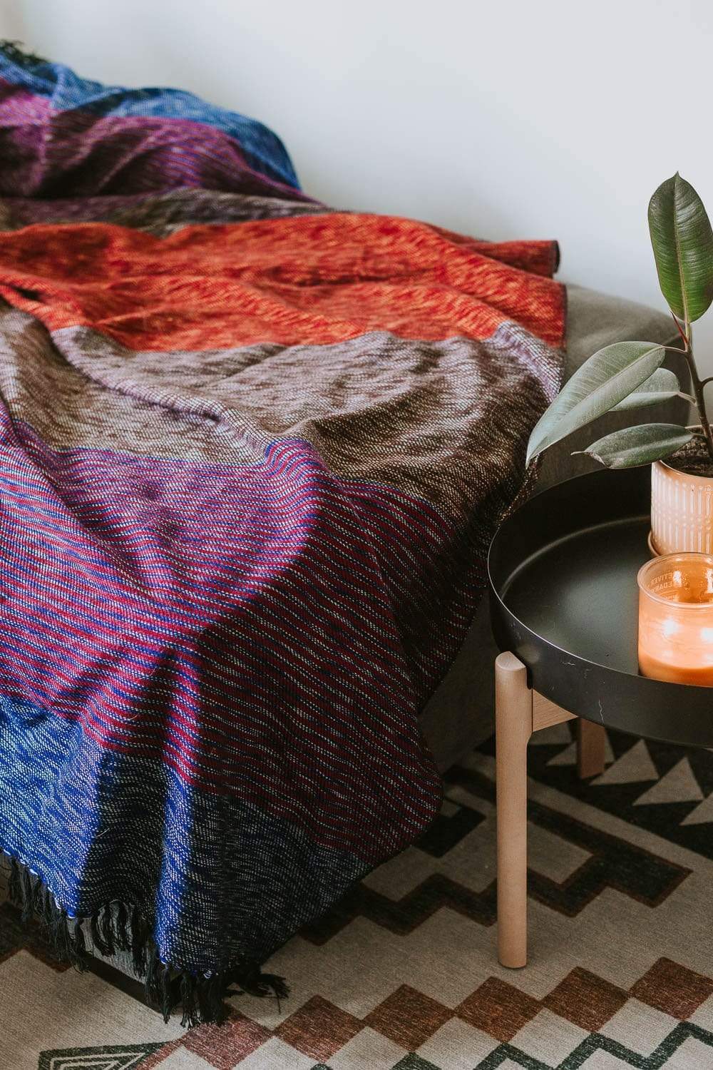 Handmade Himalayan Hand-Dyed Wool Blanket - Premium Artisan Throw for Sofa, Bed & Home Decor - Cozy & Stylish Living Room Accessory