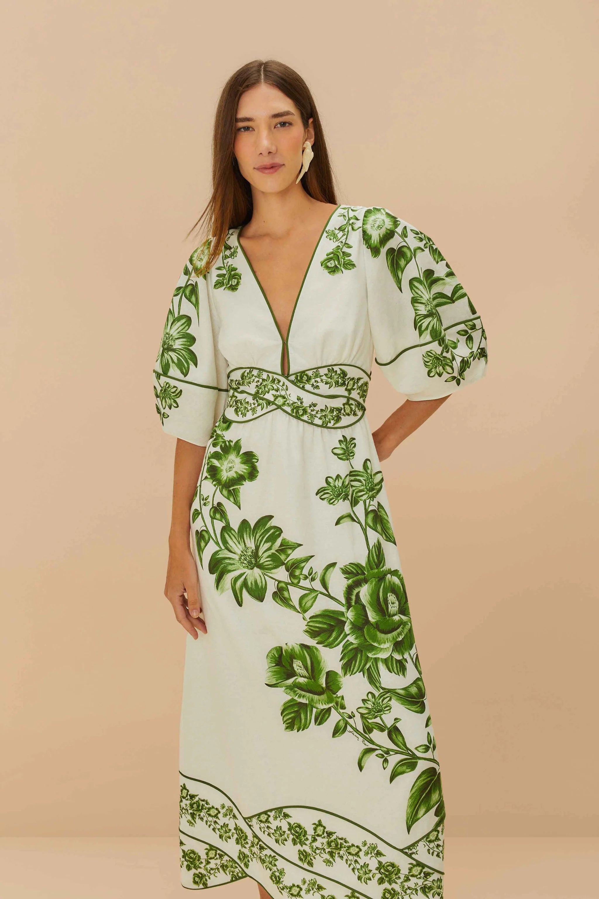 Farm Rio Floral Cascade Dress - Women's Flowy Maxi Dress with Vibrant Tropical Print | Perfect for Beach Vacations, Summer Parties & Boho Fashion